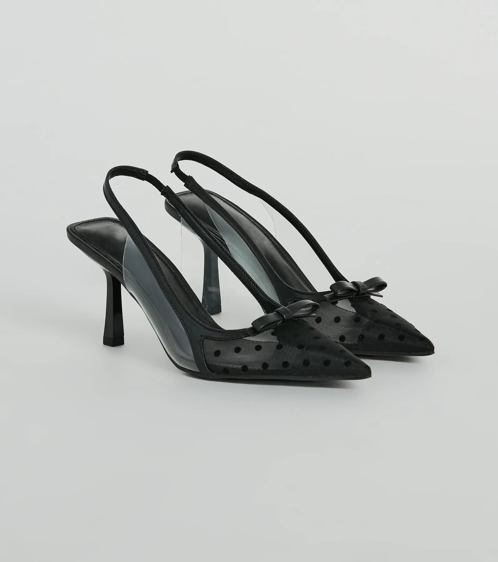 Ultimate Chic Polka Dot Mesh Slingback Pumps - Effortless Elegance