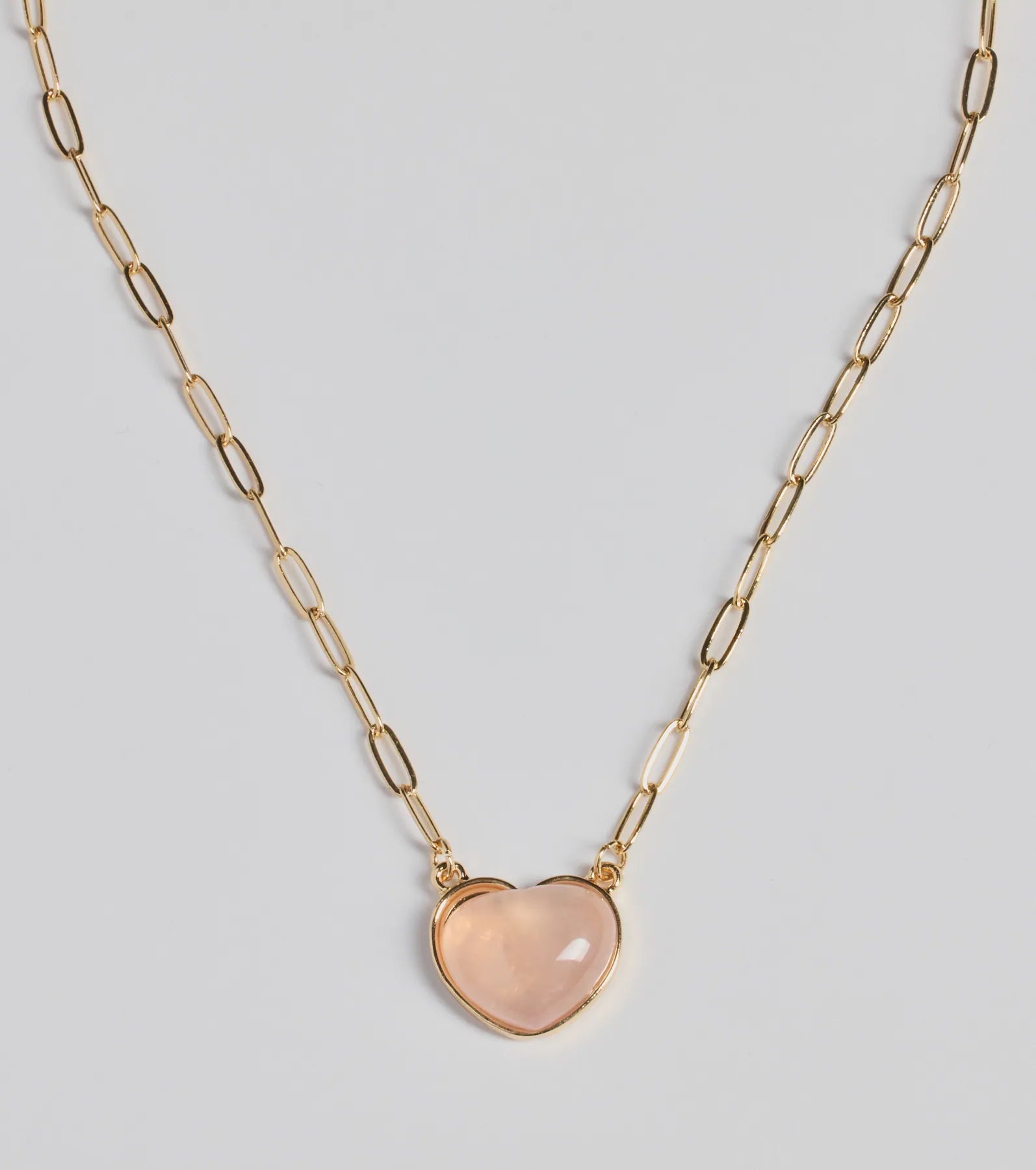 Premium Rose Quartz Heart Charm Necklace - Ultimate Aura Enhancer