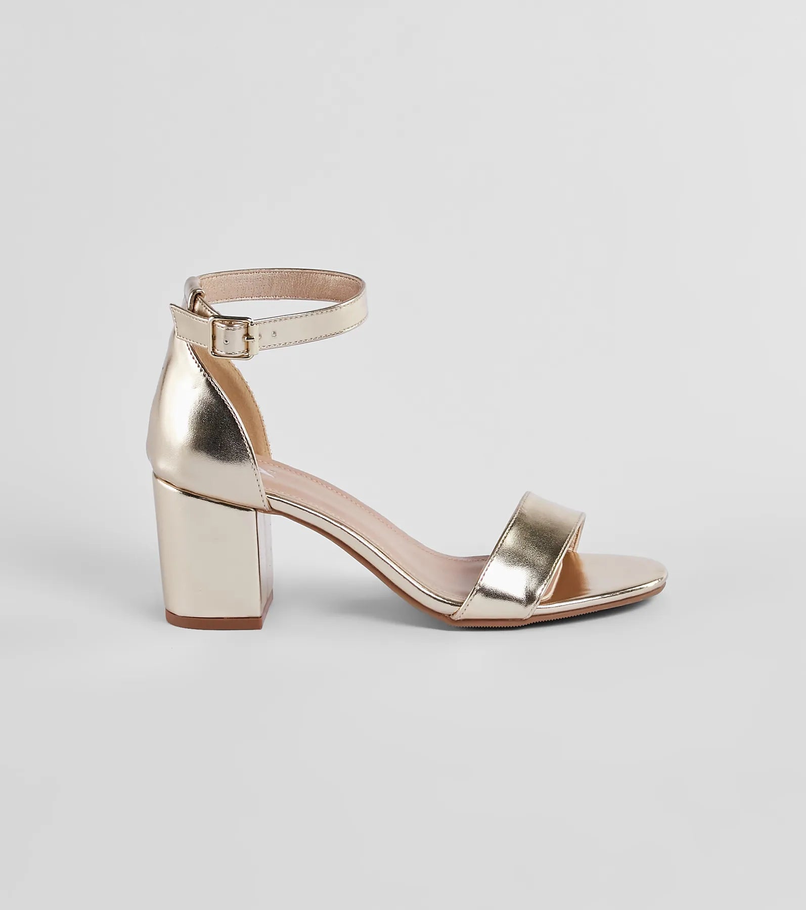 Premium Metallic Shine Low-Block Heels