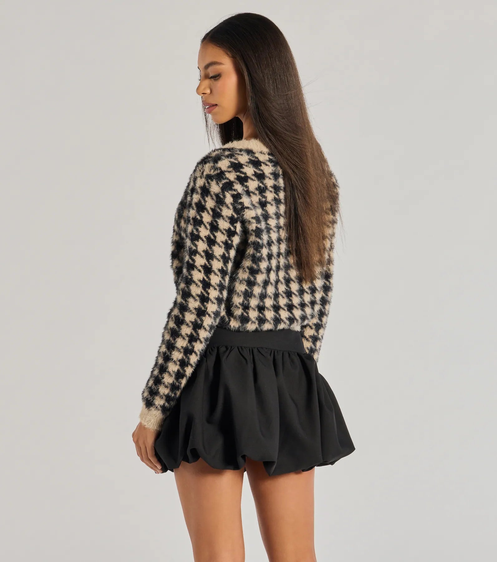 Premium Houndstooth Knit Cardigan - Ultimate Comfort & Style