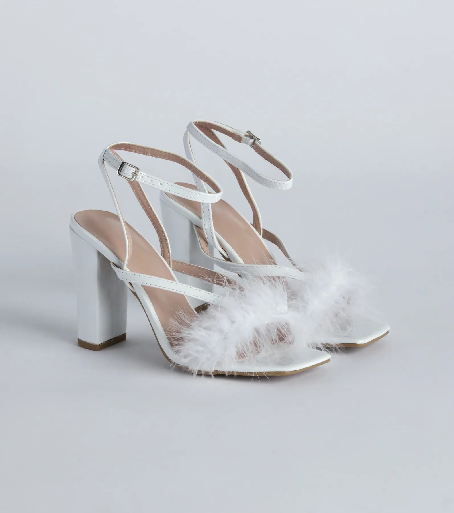 Premium Strut Marabou Block Heels - Ultimate Style