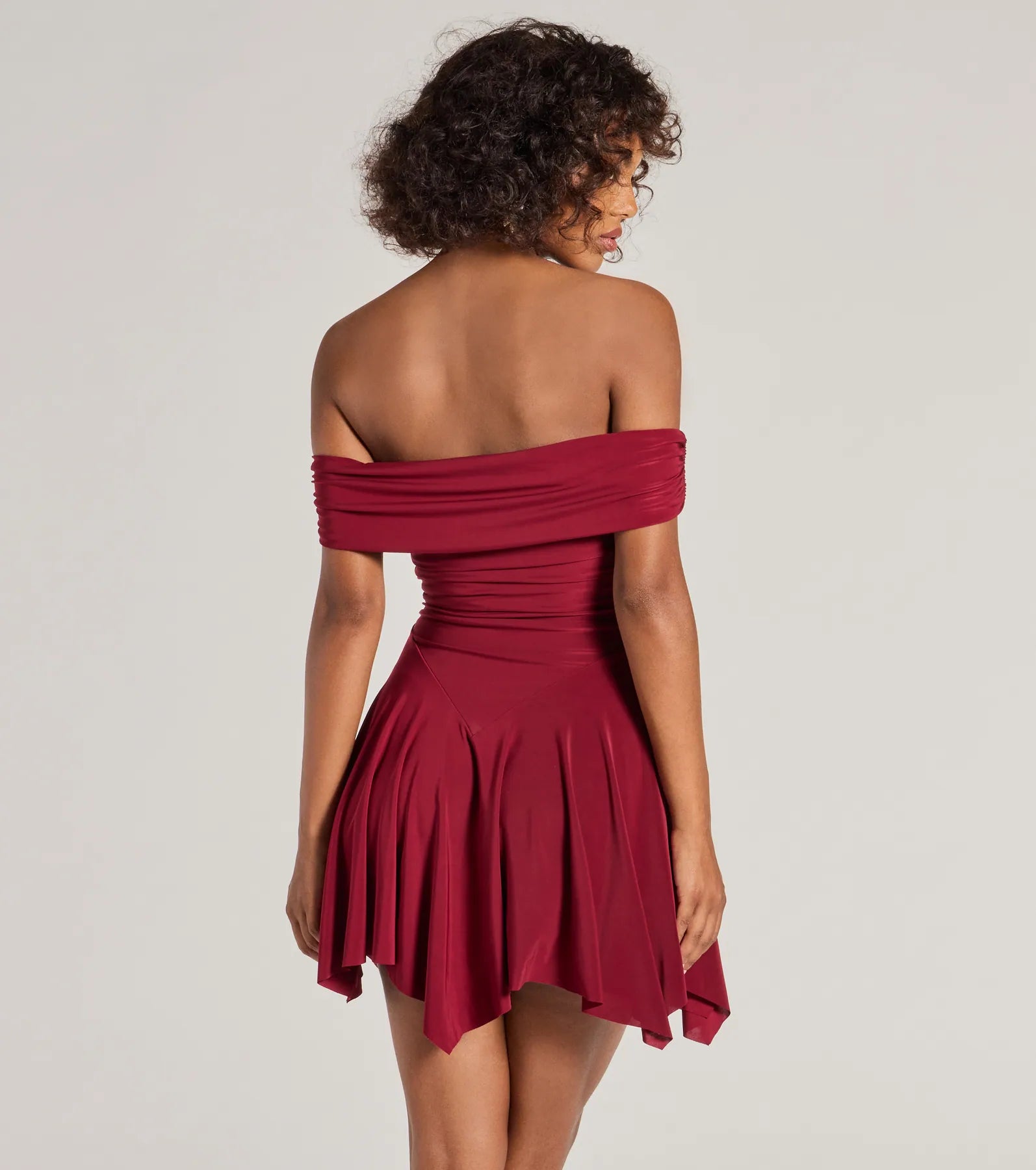 Ultimate Be With You Off-The-Shoulder Skater Dress - Curve-Hugging & Stylish