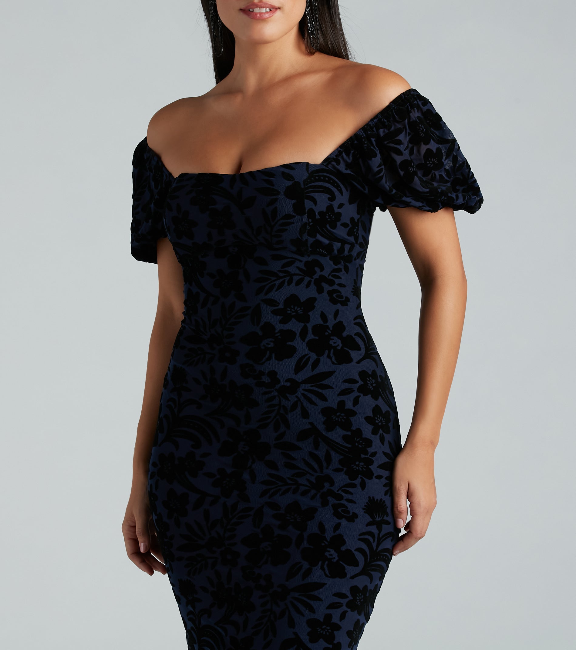 Premium Kathleen Velvet Floral Mermaid Gown - Ultimate Elegance