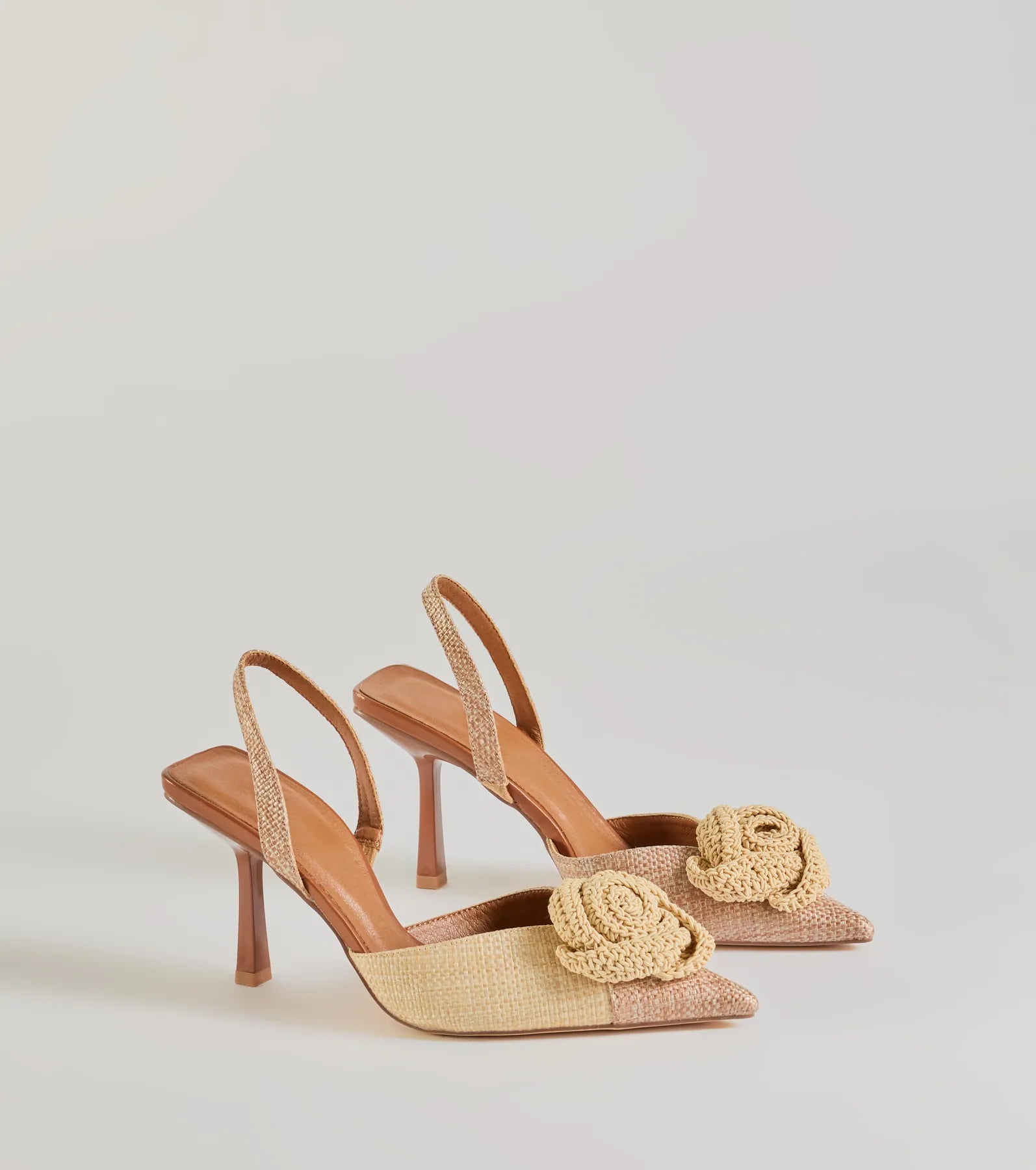 Premium Raffia Flower Stiletto Pumps - Ultimate Summer Style