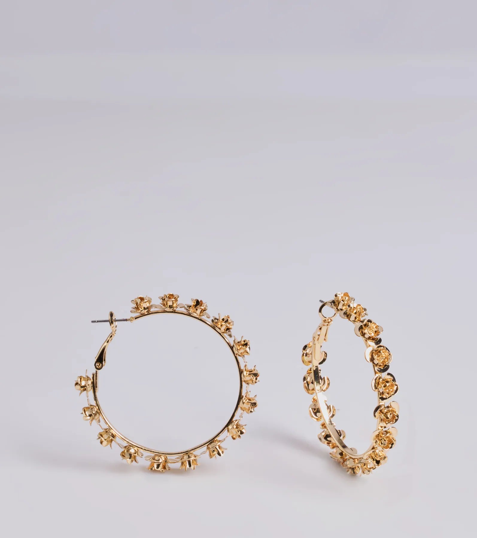 Premium Luxe Bloom Floral Statement Hoop Earrings