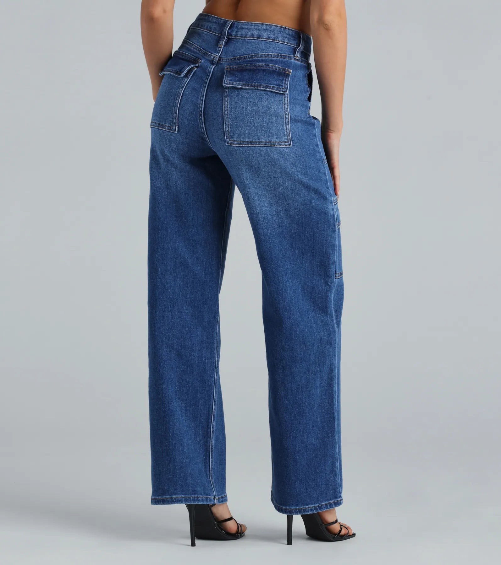 Premium Trish Mid-Rise Cargo Wide-Leg Jeans - Ultimate Style by Windsor Denim