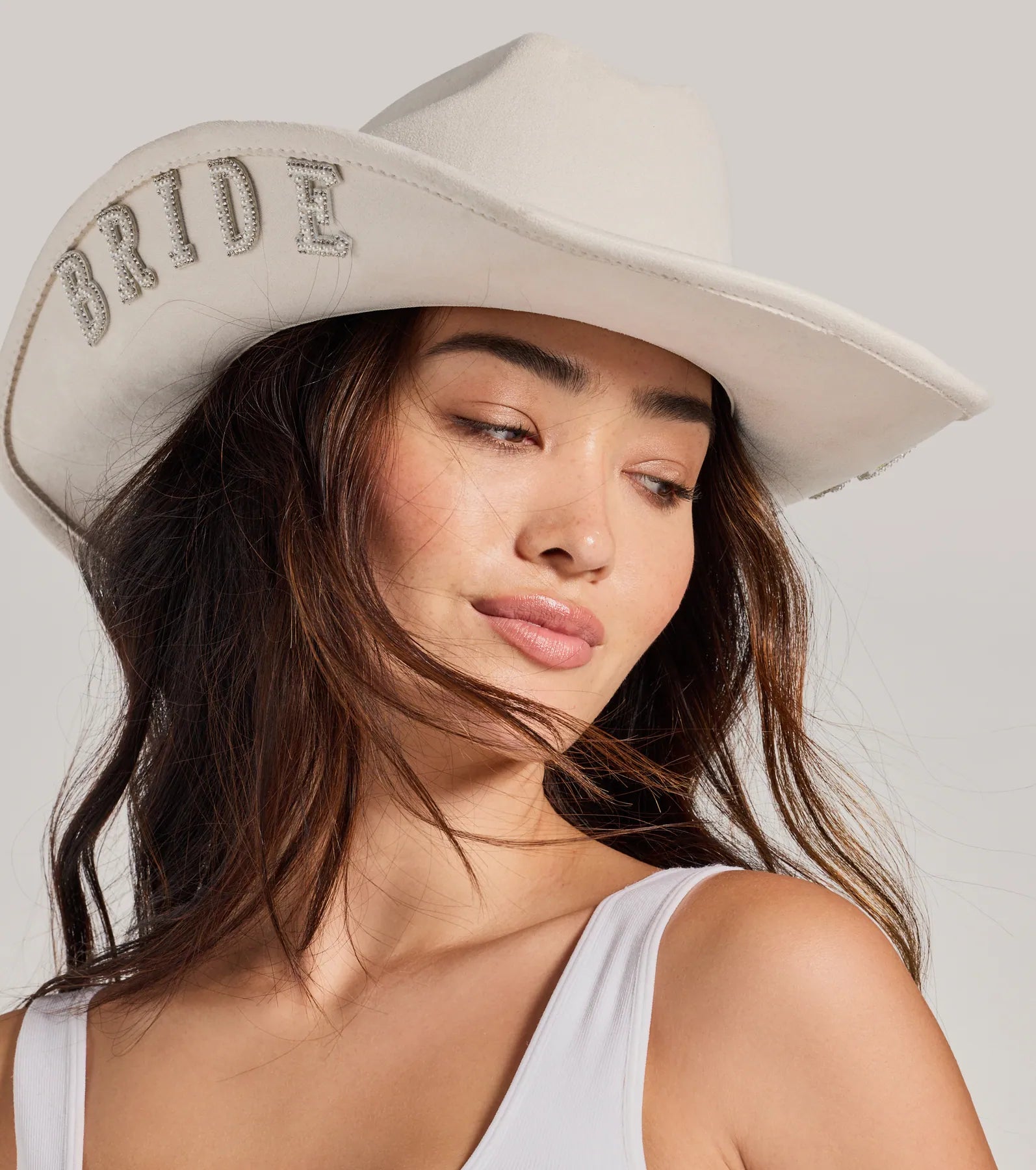 Ultimate Rhinestone & Faux Pearl Bride Cowboy Hat