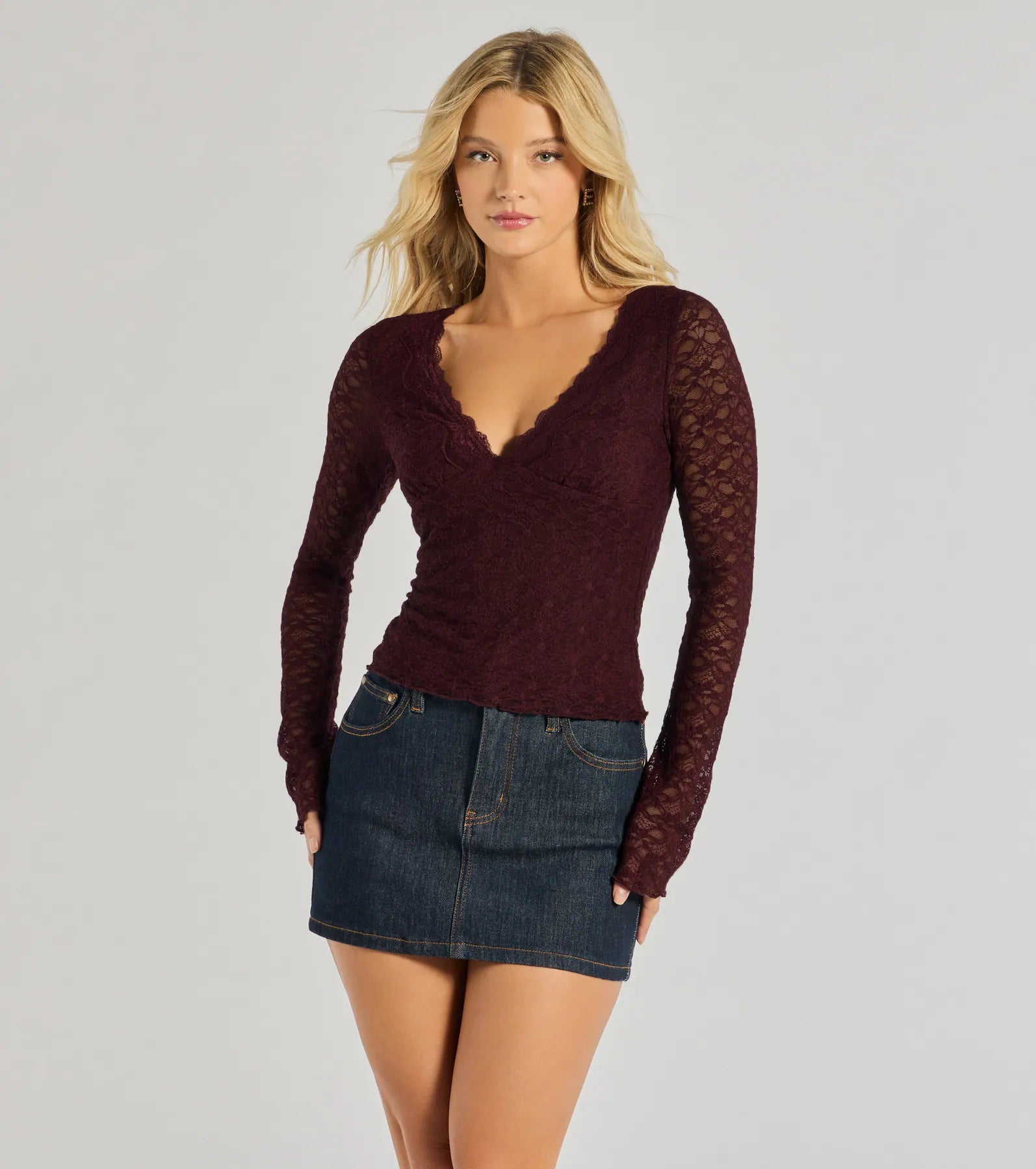 Ultimate Glamour Lace Long Sleeve Top