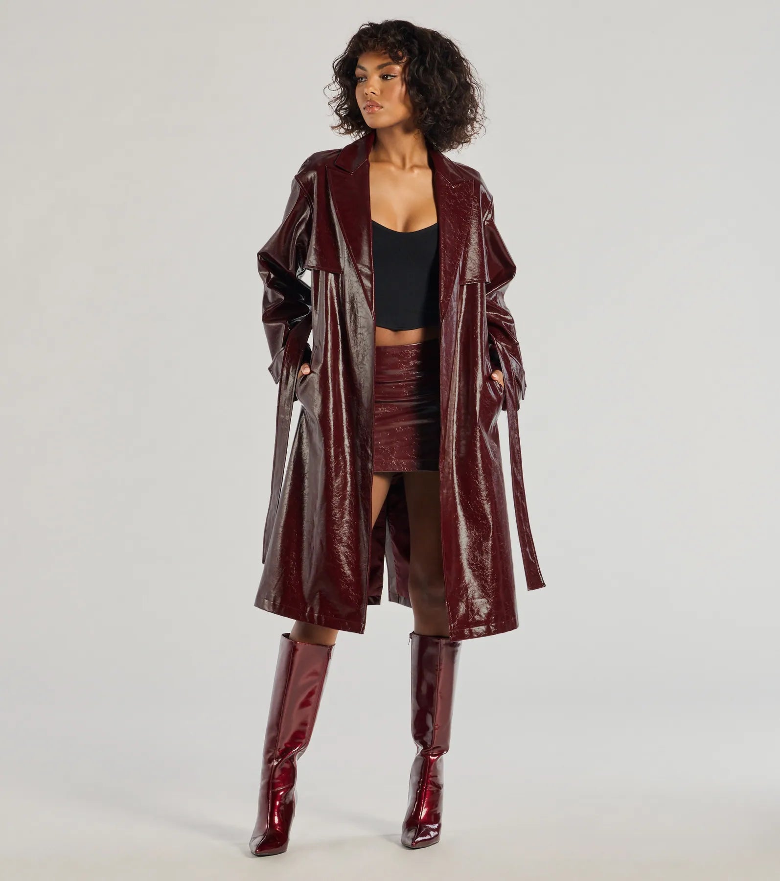 Premium Faux Leather Trench Coat - Ultimate Style Upgrade