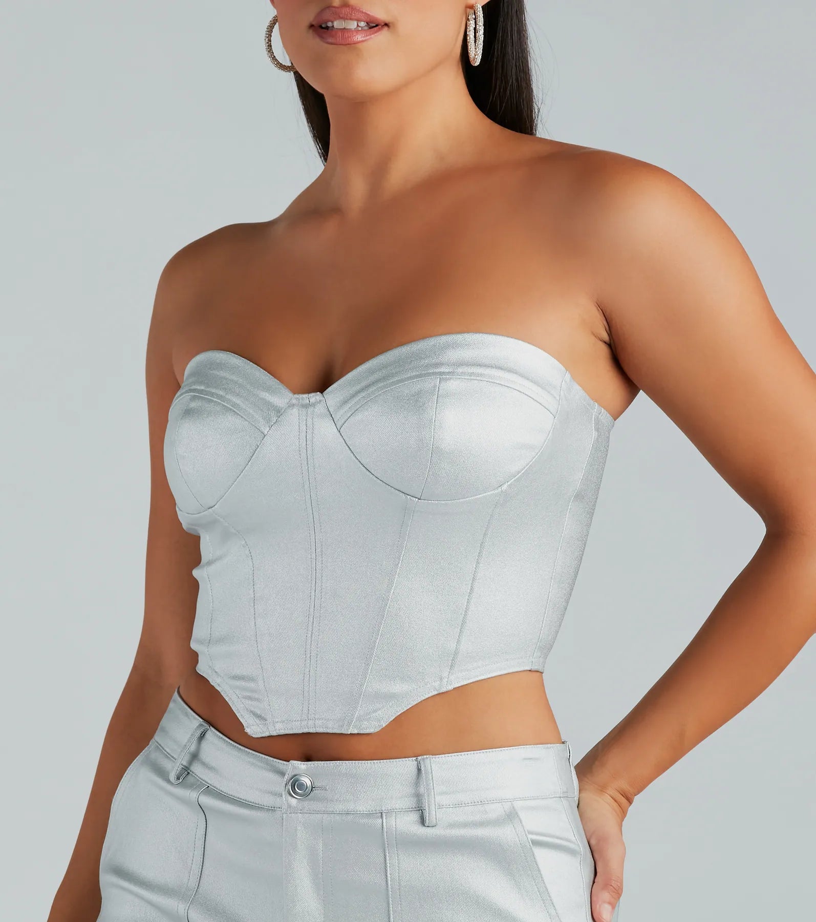 Ultimate Metallic Strapless Corset Top - Party Ready