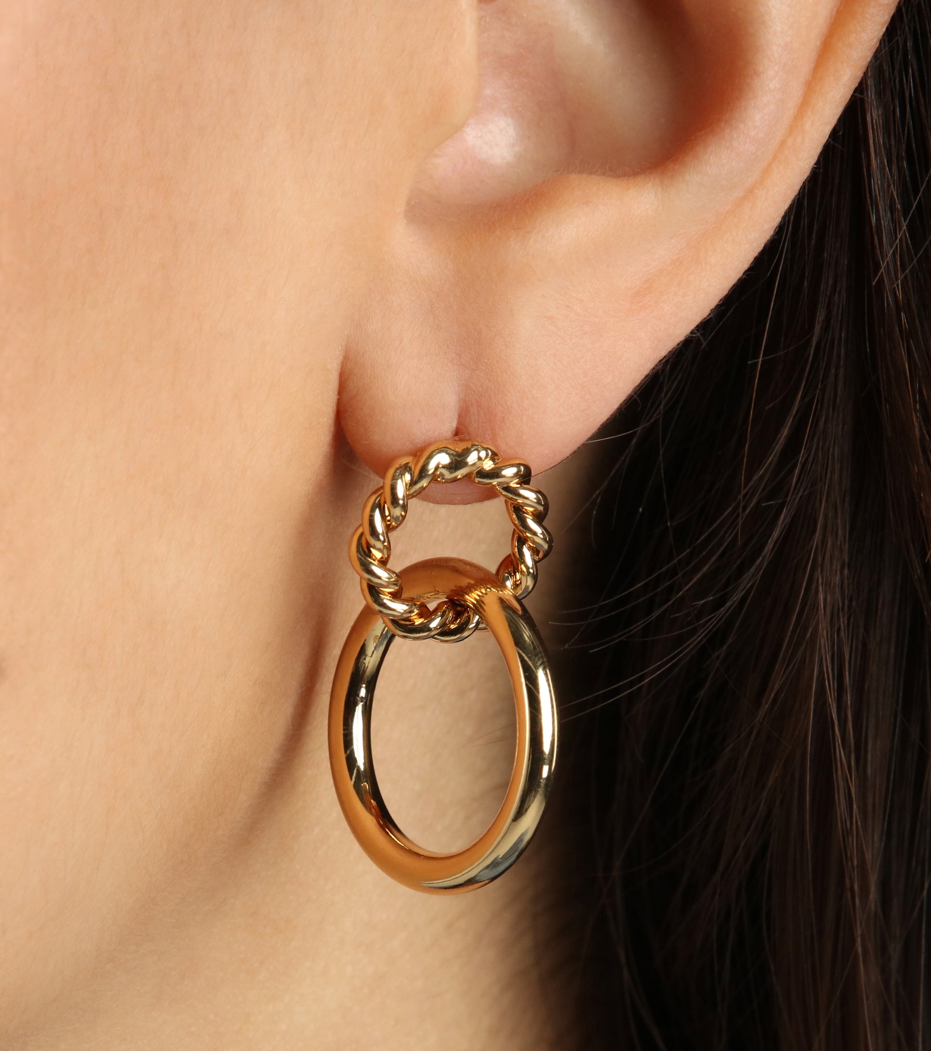 Premium 14K Gold Plated Dual Hoop Earrings - Ultimate Elegance