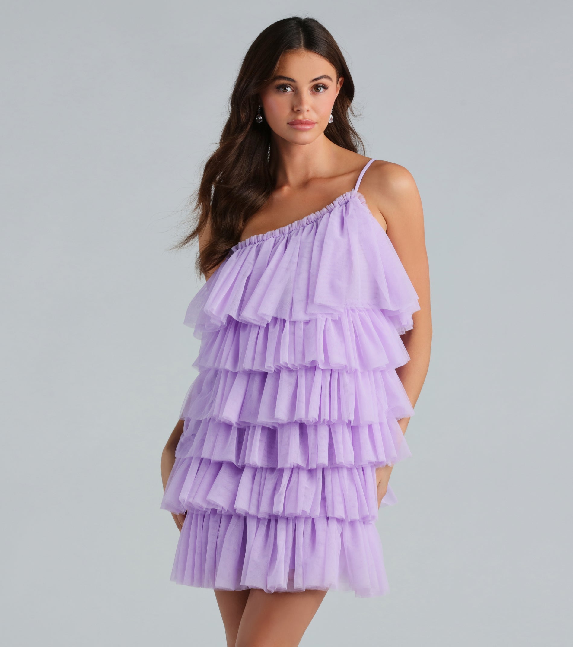 Sawyer Premium One Shoulder Tulle Party Dress