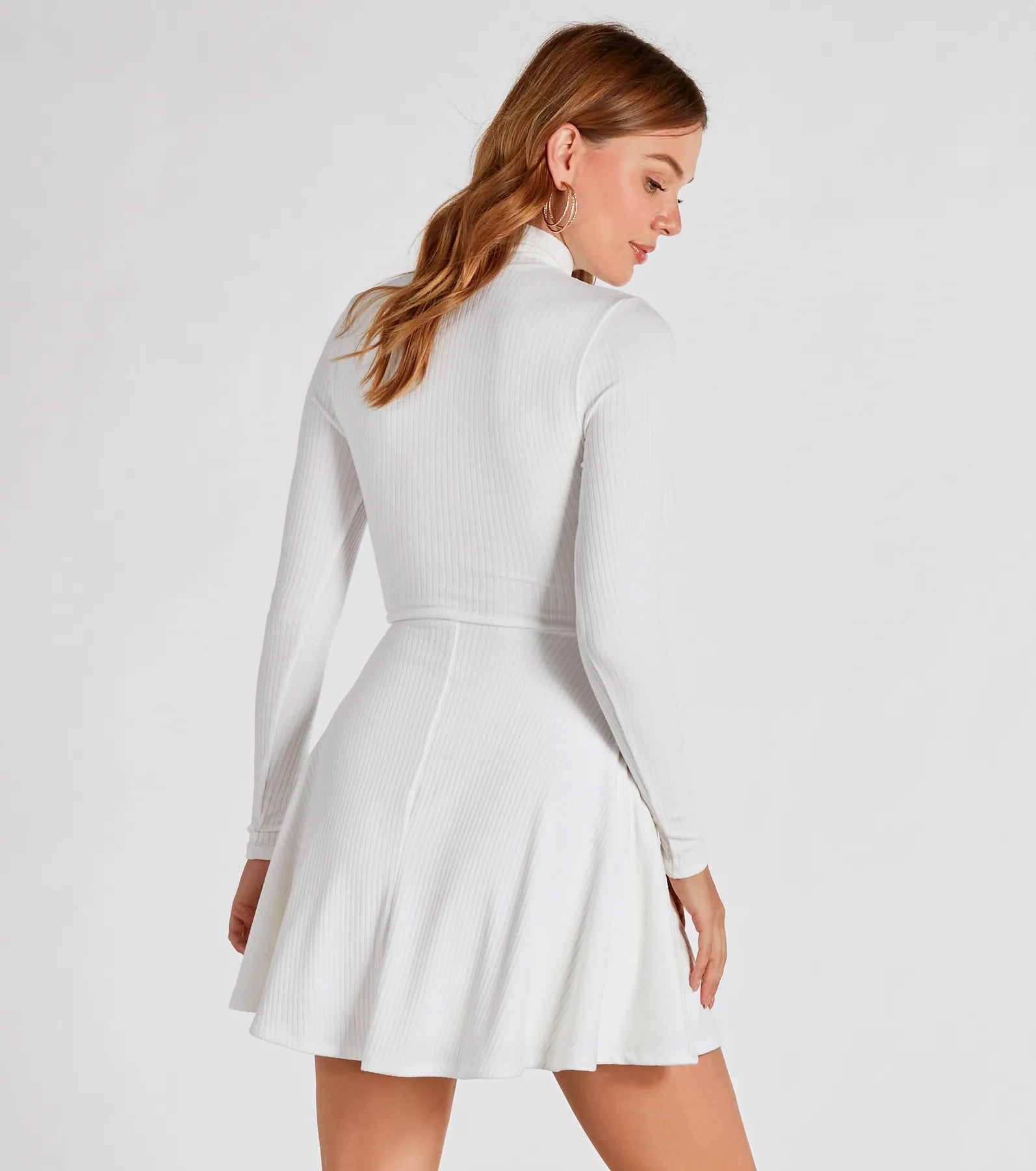 Premium Winter Chic Mock Neck Dress | Ultimate Skater Style