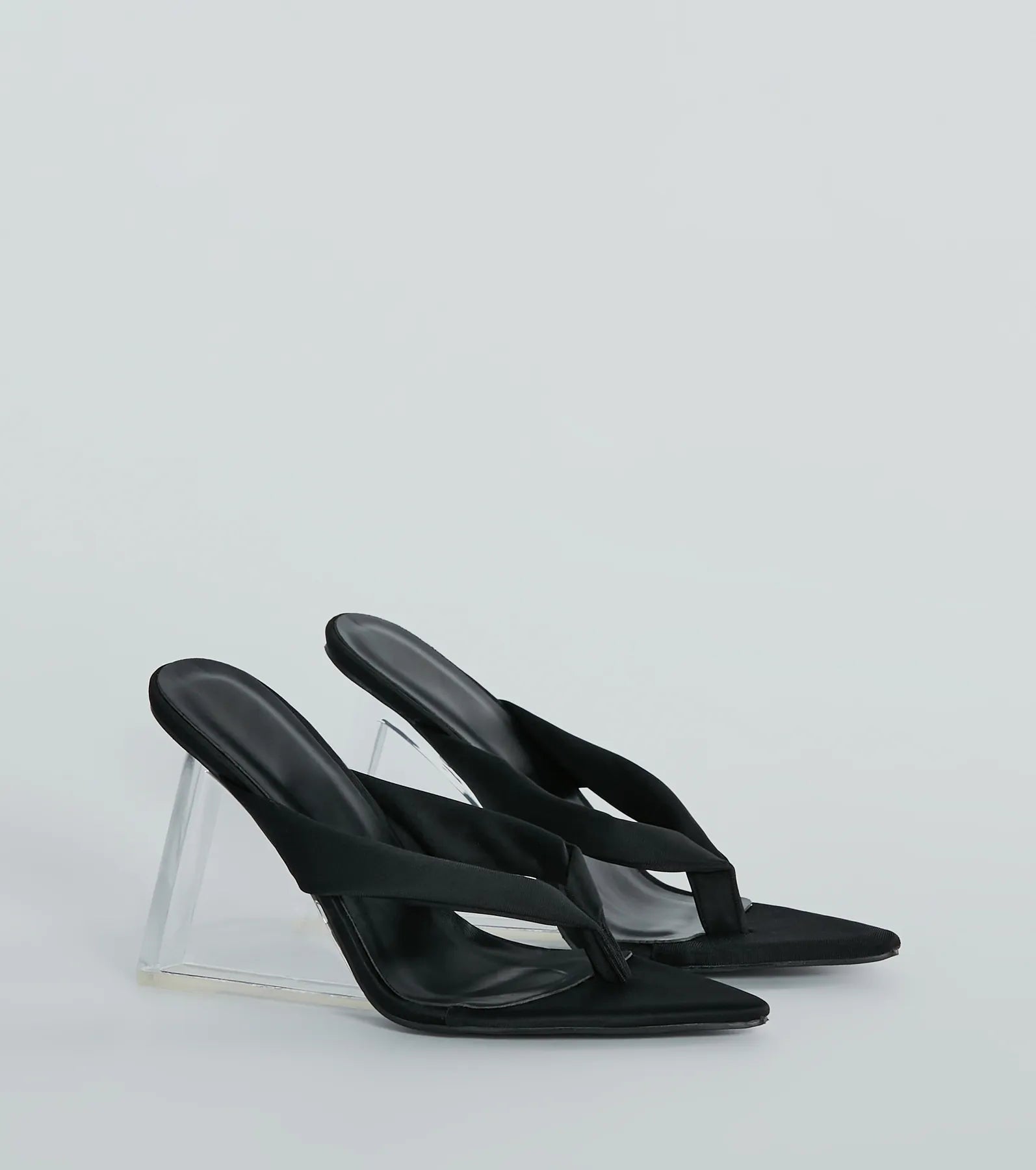 Ultimate Chic Clear Wedge Sandals - Trendy Thong Strap Design