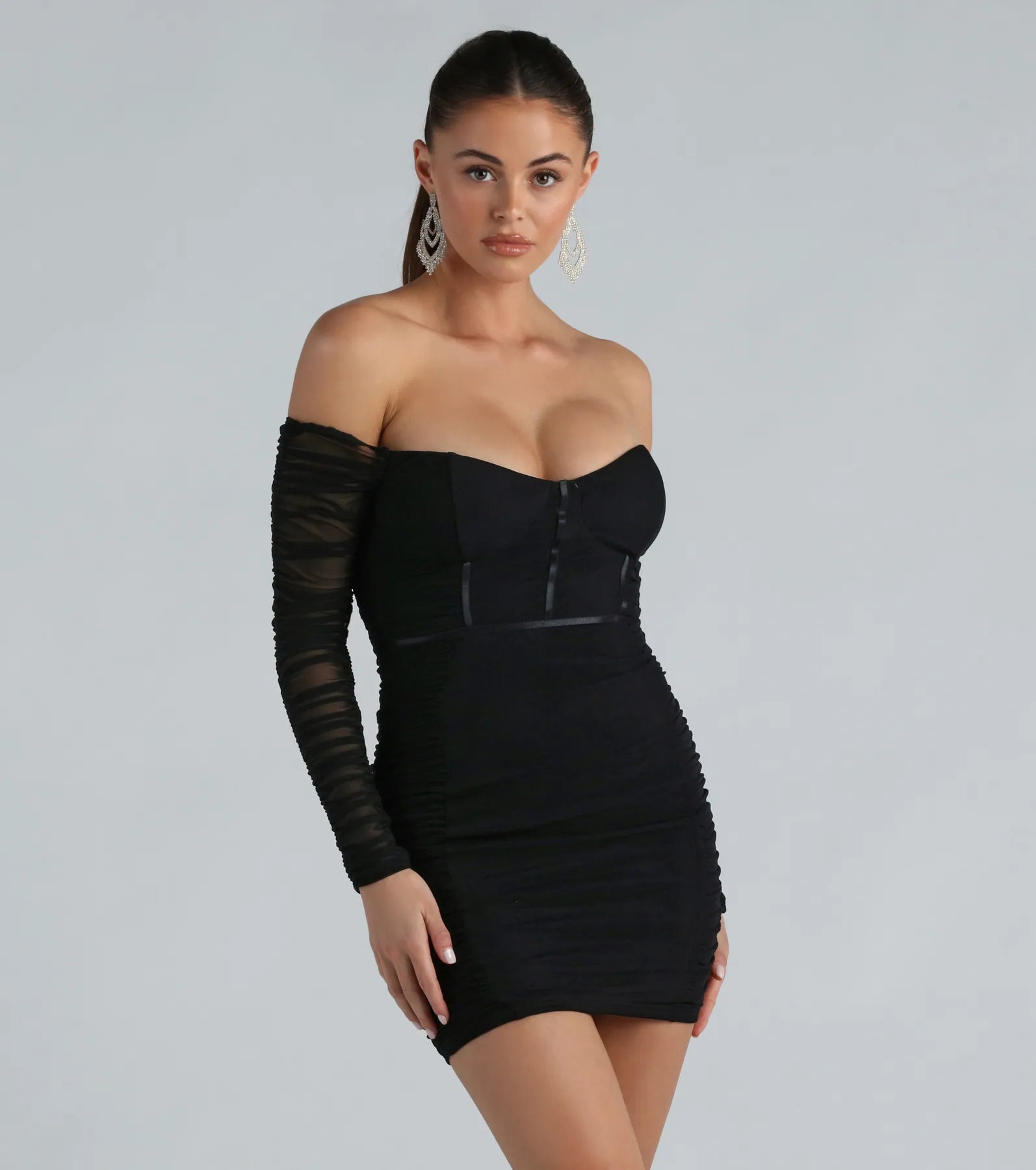 Ultimate Statement Off-The-Shoulder Mini Dress