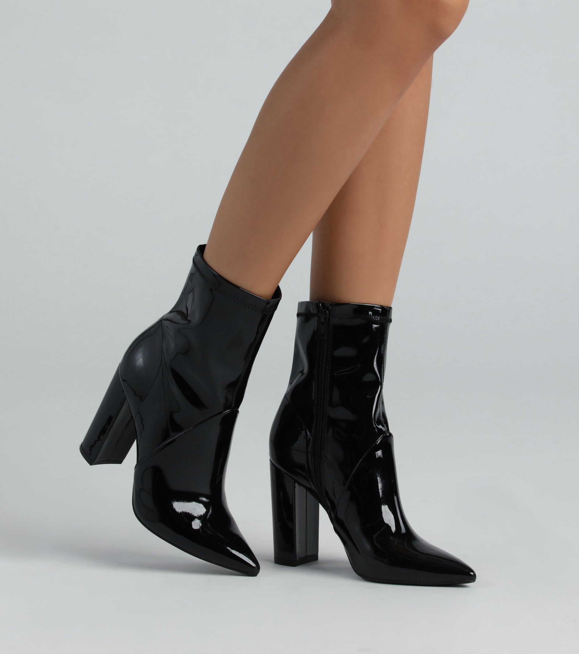 Ultimate Glam Patent Block Heel Booties