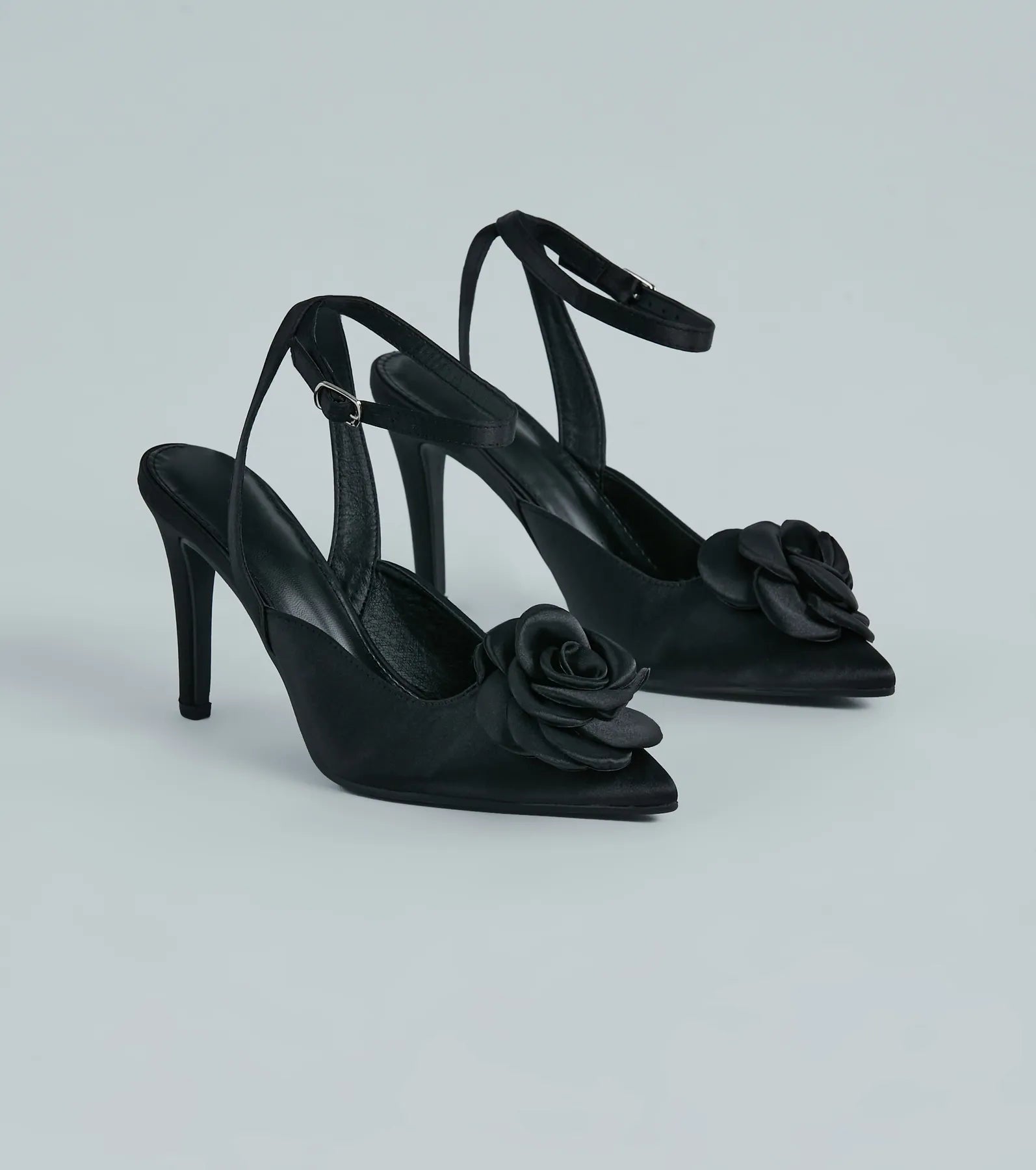 Ultimate Elegance Satin Rosette Heels