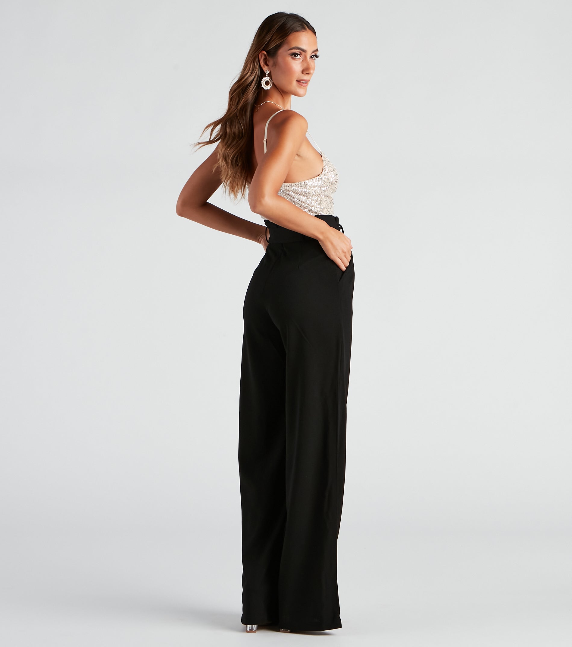 Ultimate Sequin Glam Wide-Leg Jumpsuit