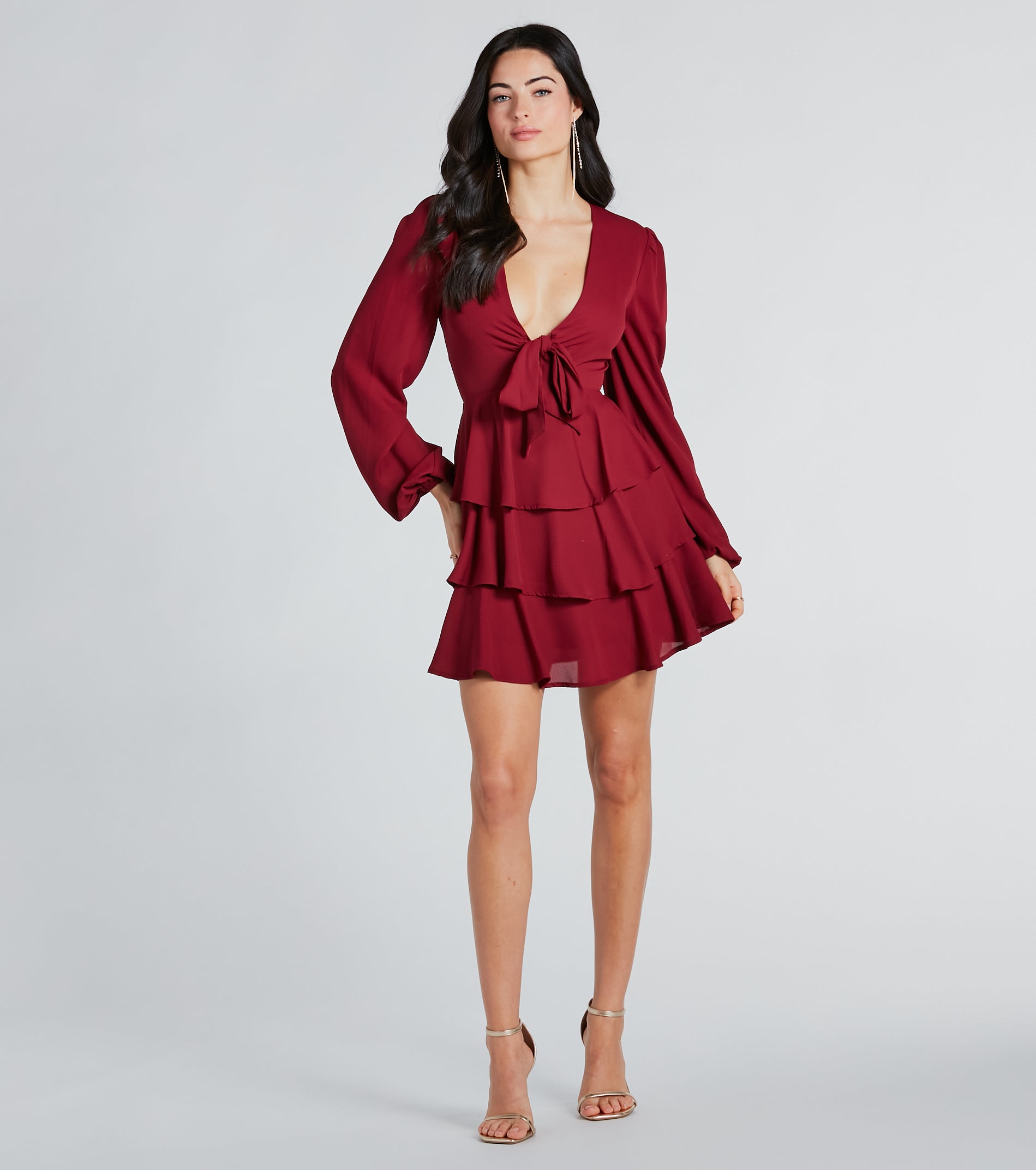 Ultimate Elegance Chiffon Ruffle Skater Dress