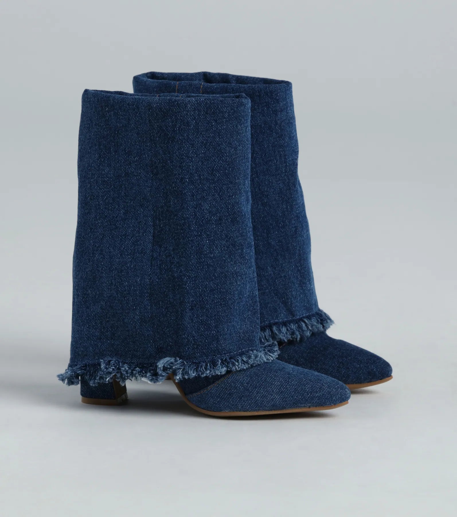 Ultimate Foldover Denim Boots - Stylish & Trendy