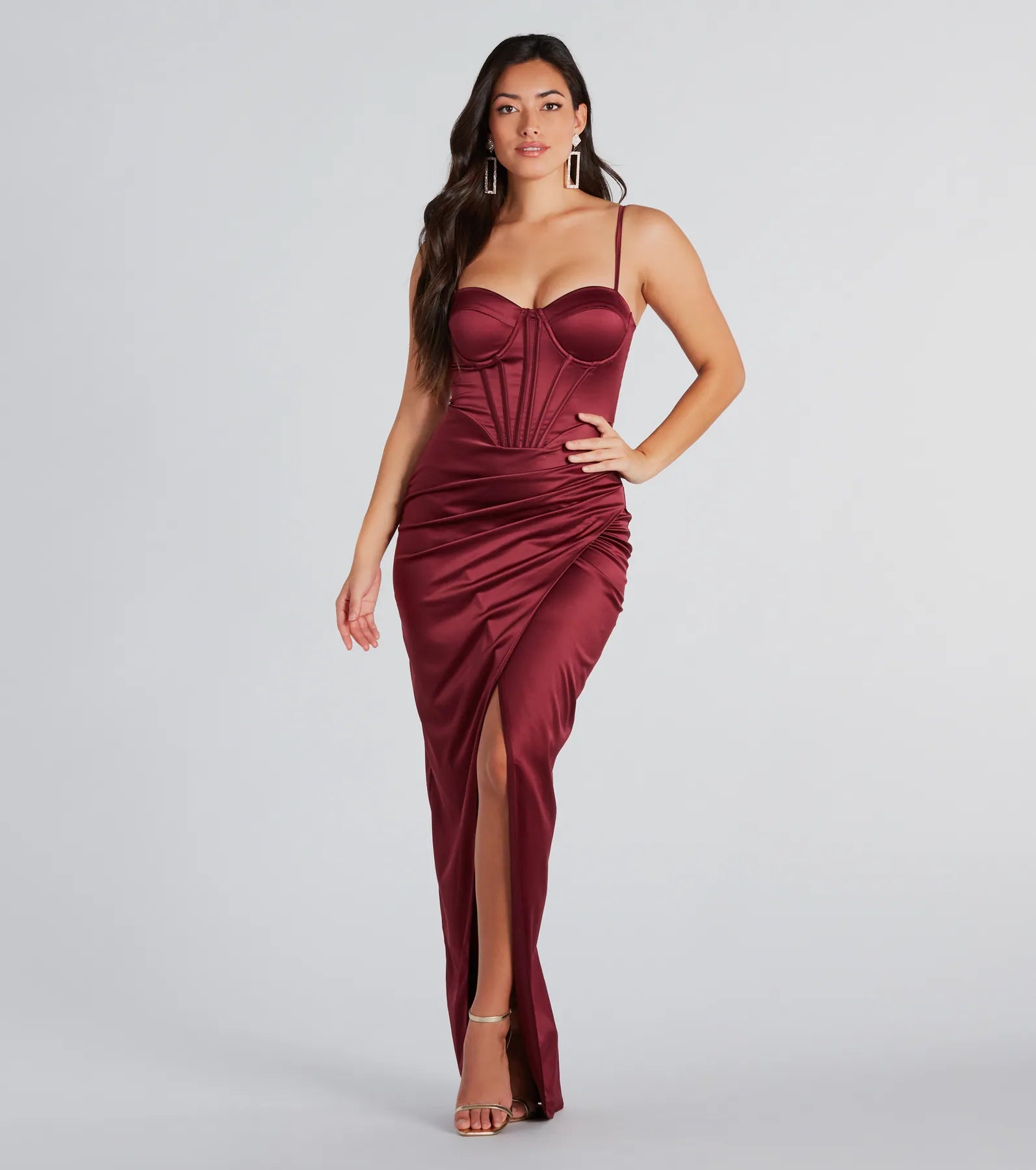 Ultimate Emmaline Premium Satin Evening Gown