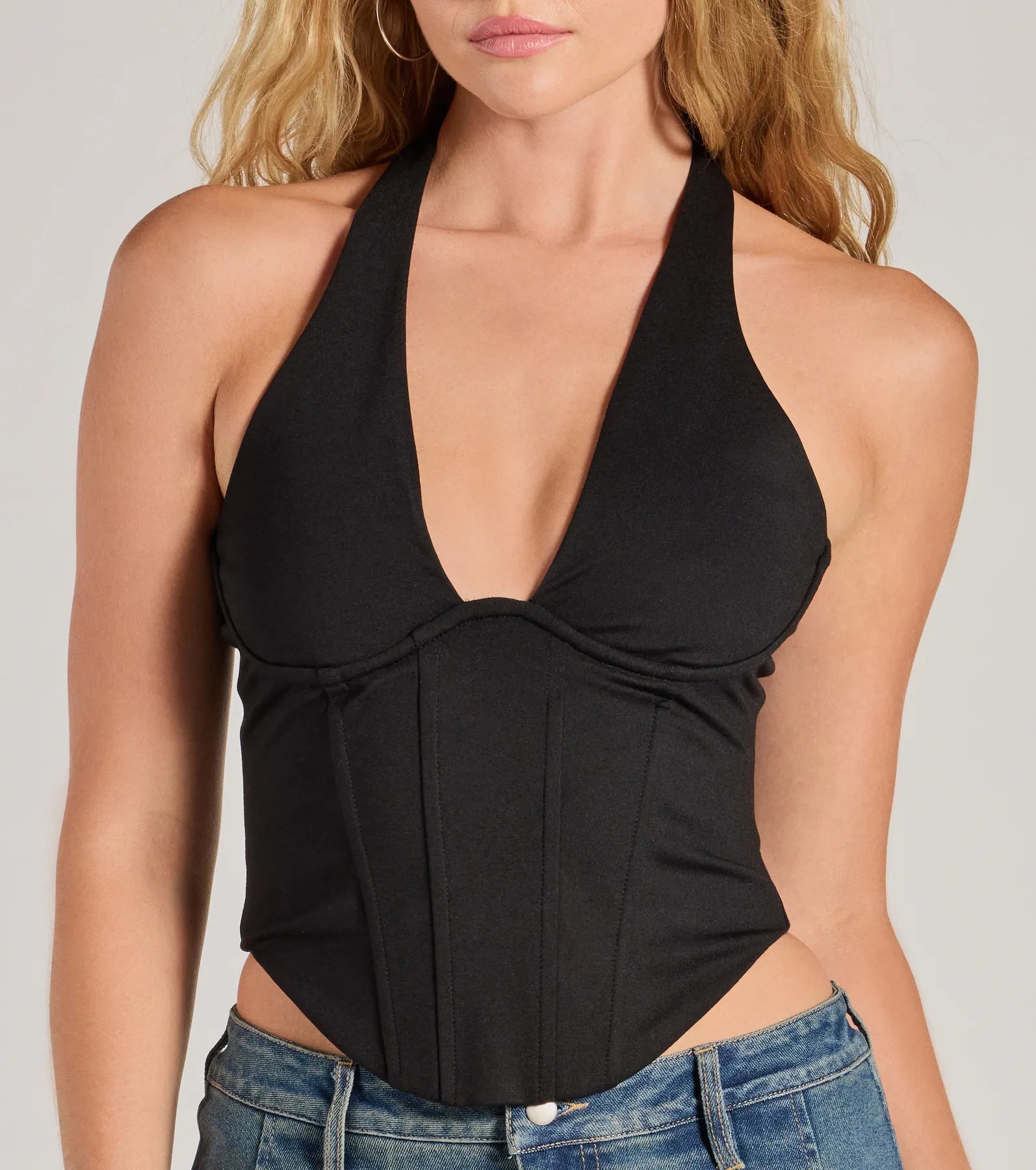 Premium Corset Halter Top: Sleek & Stunning Fit