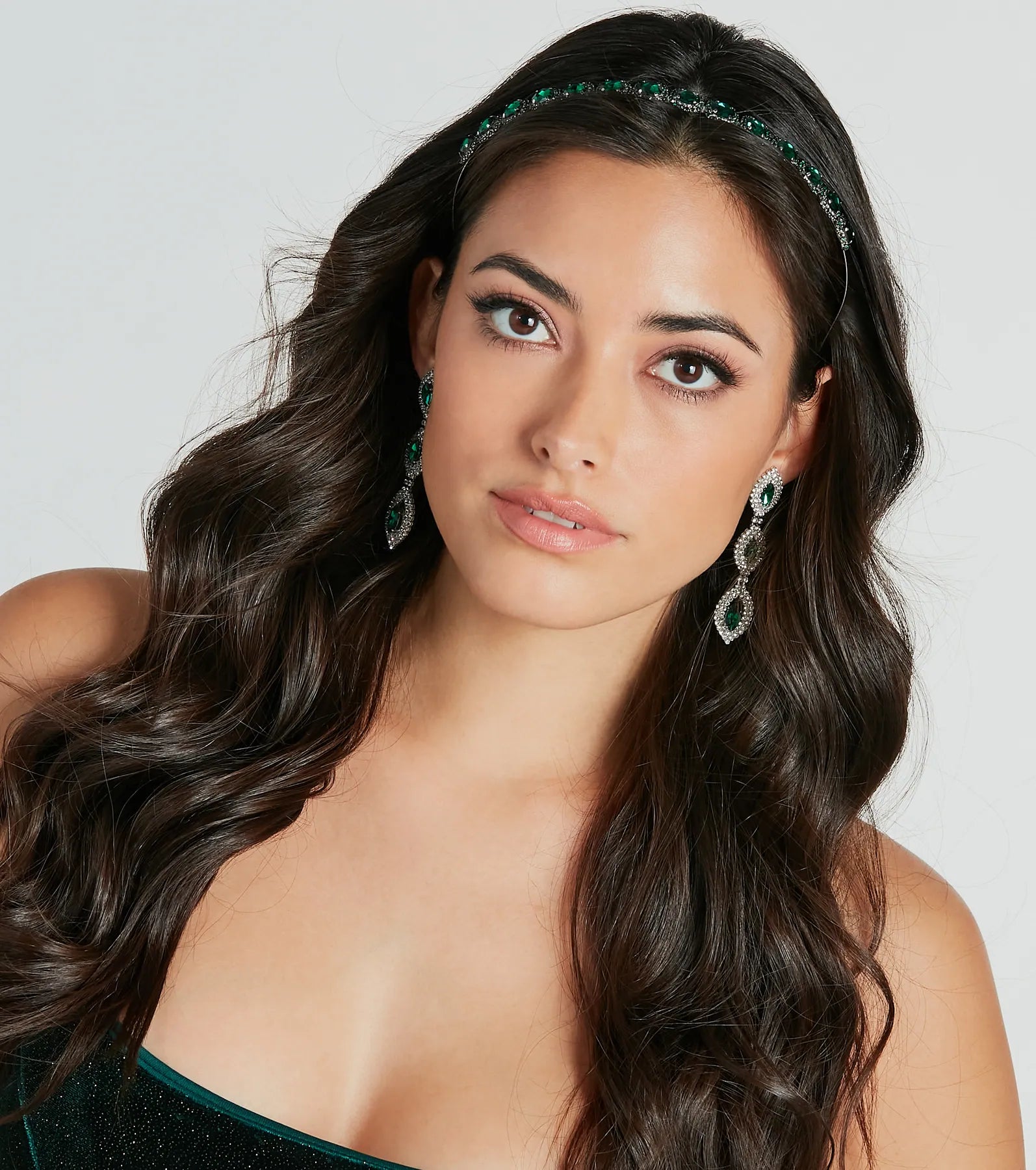 Premium Opulent Allure Emerald Rhinestone Headband – Ultimate Glamour Upgrade