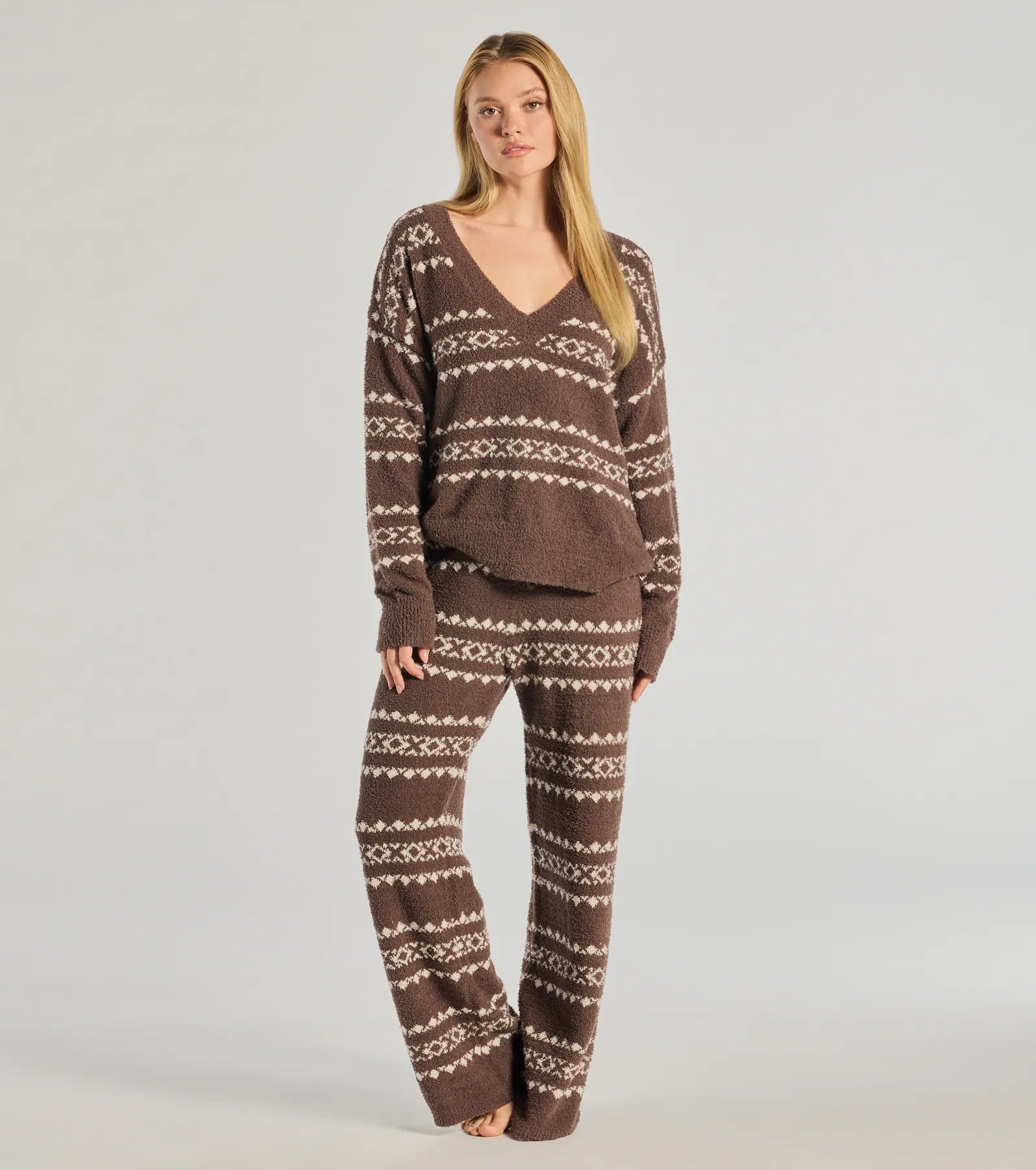 Ultimate Cozy Wonderland Fair Isle Chenille Knit Pajama Top