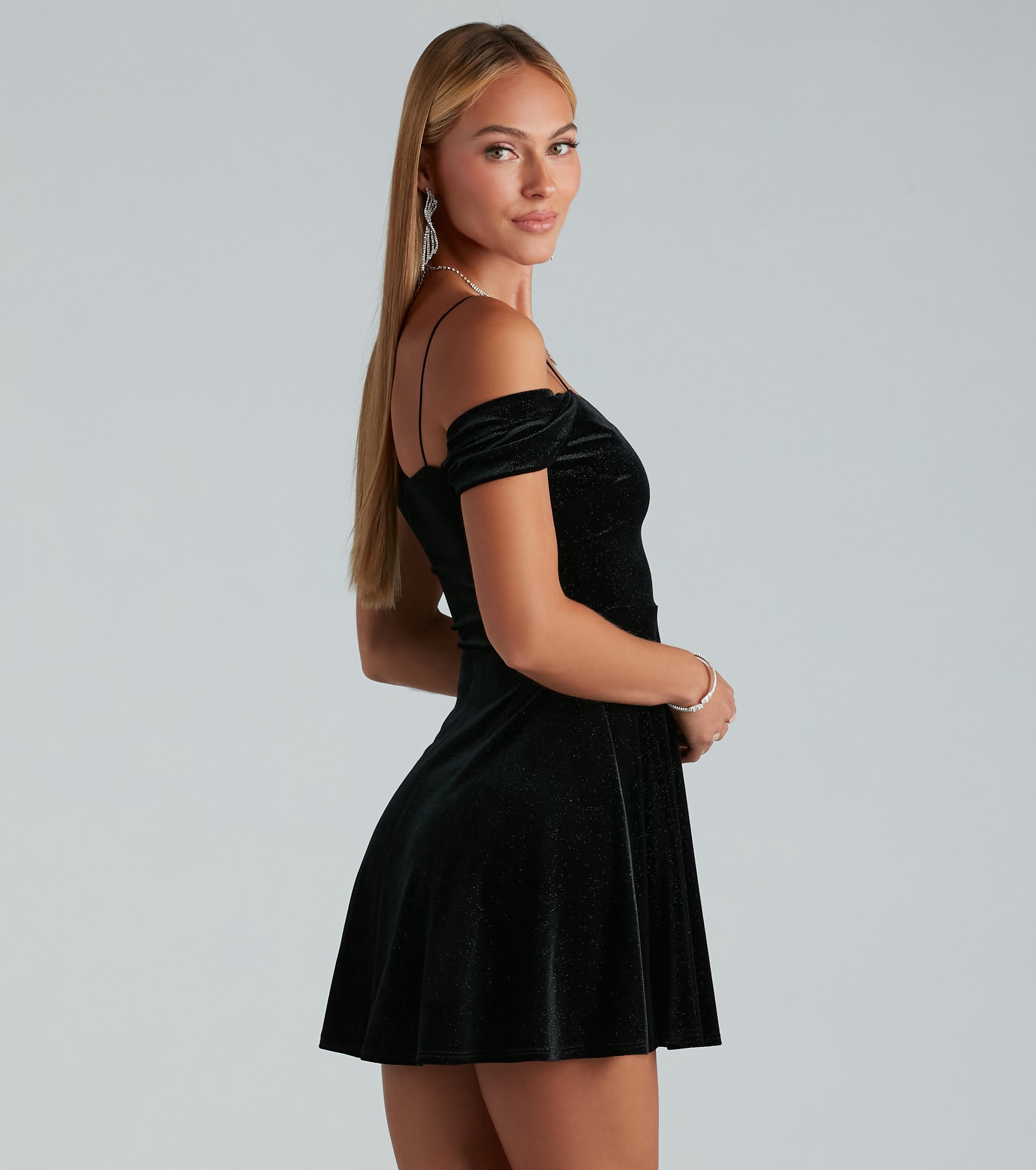 Ultimate Sparkle Velvet Glitter Party Dress