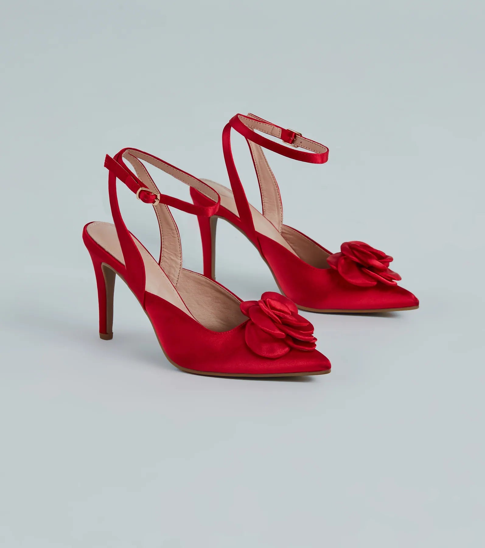 Ultimate Elegance Satin Rosette Heels