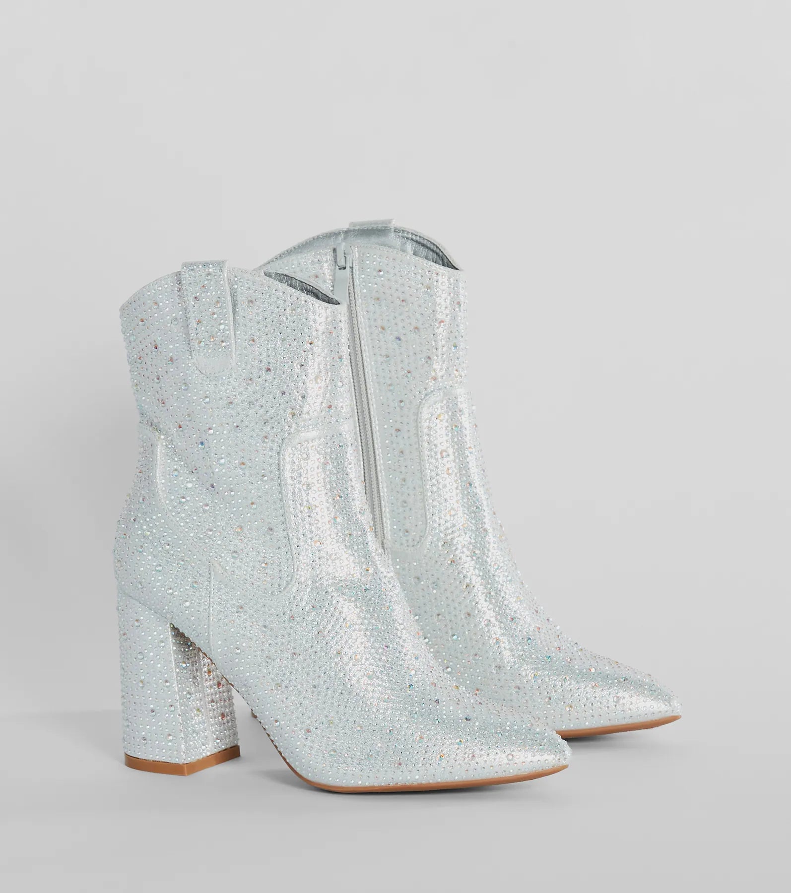 Ultimate Shimmer Rhinestone Western Booties - Premium Metallic Design