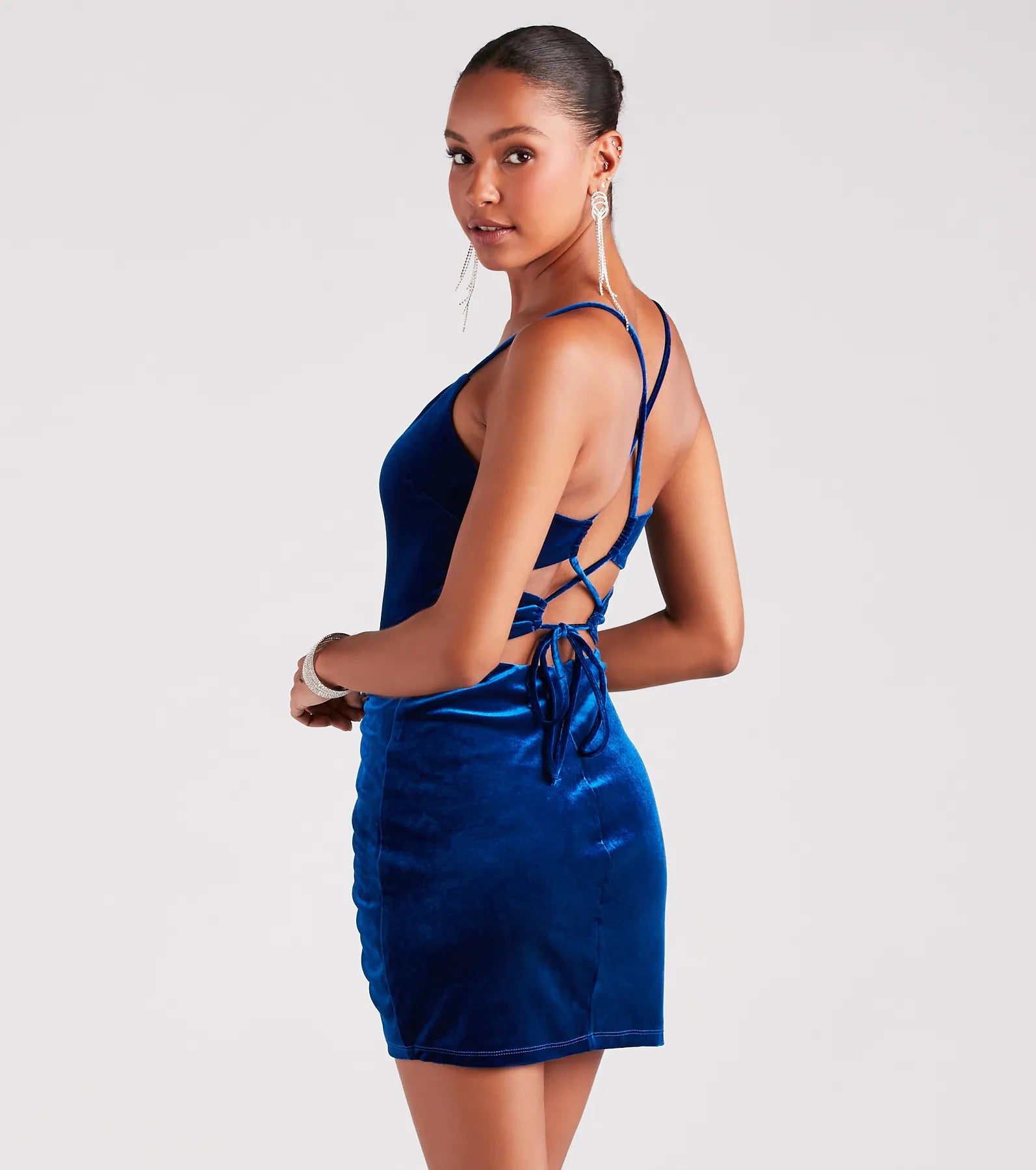 Premium Kinley Velvet Lace-Up Party Dress - Ultimate Glamour