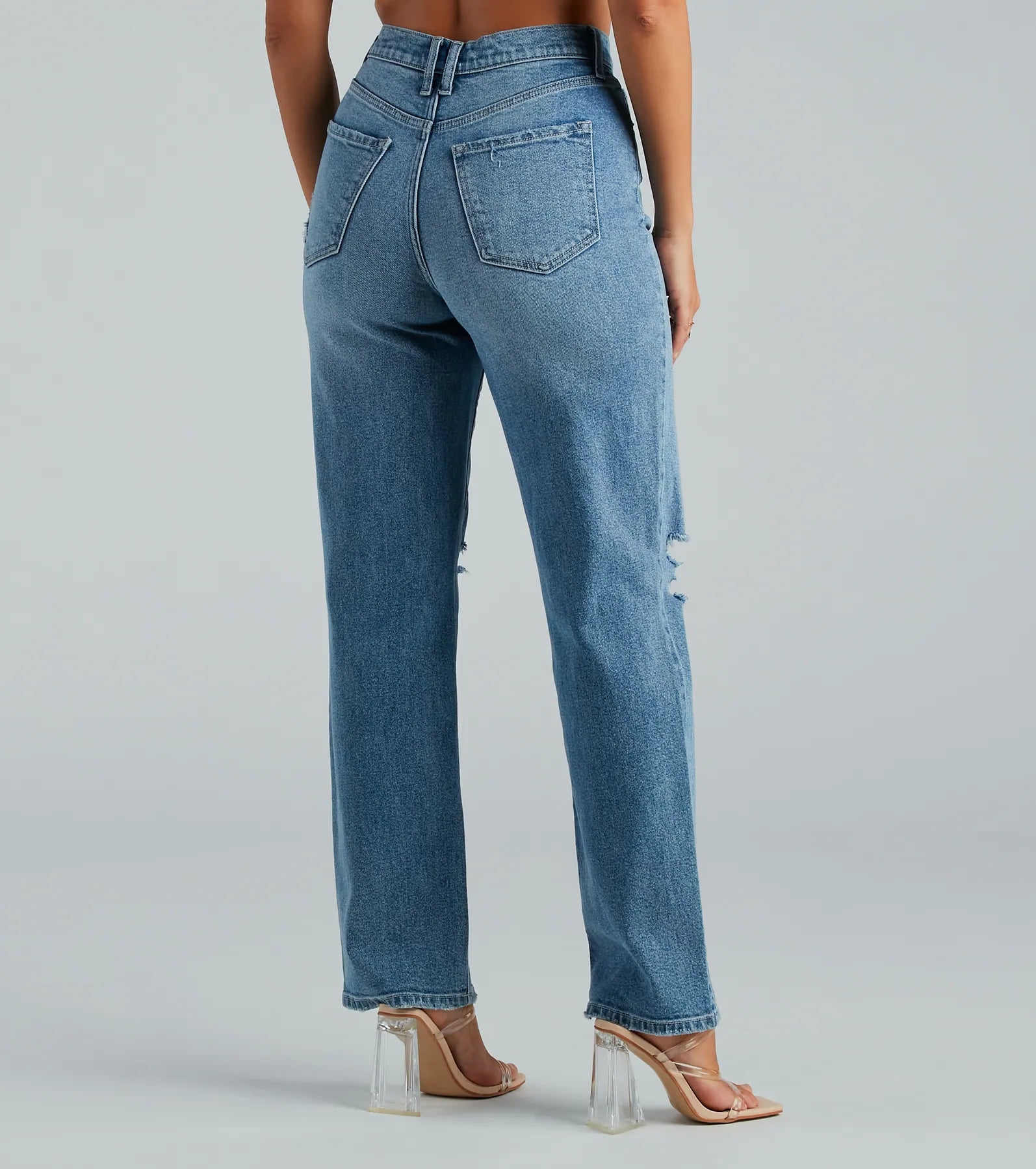 Ultimate High-Rise Destructed Straight-Leg Jeans - Perfect Pair for Everyday Style