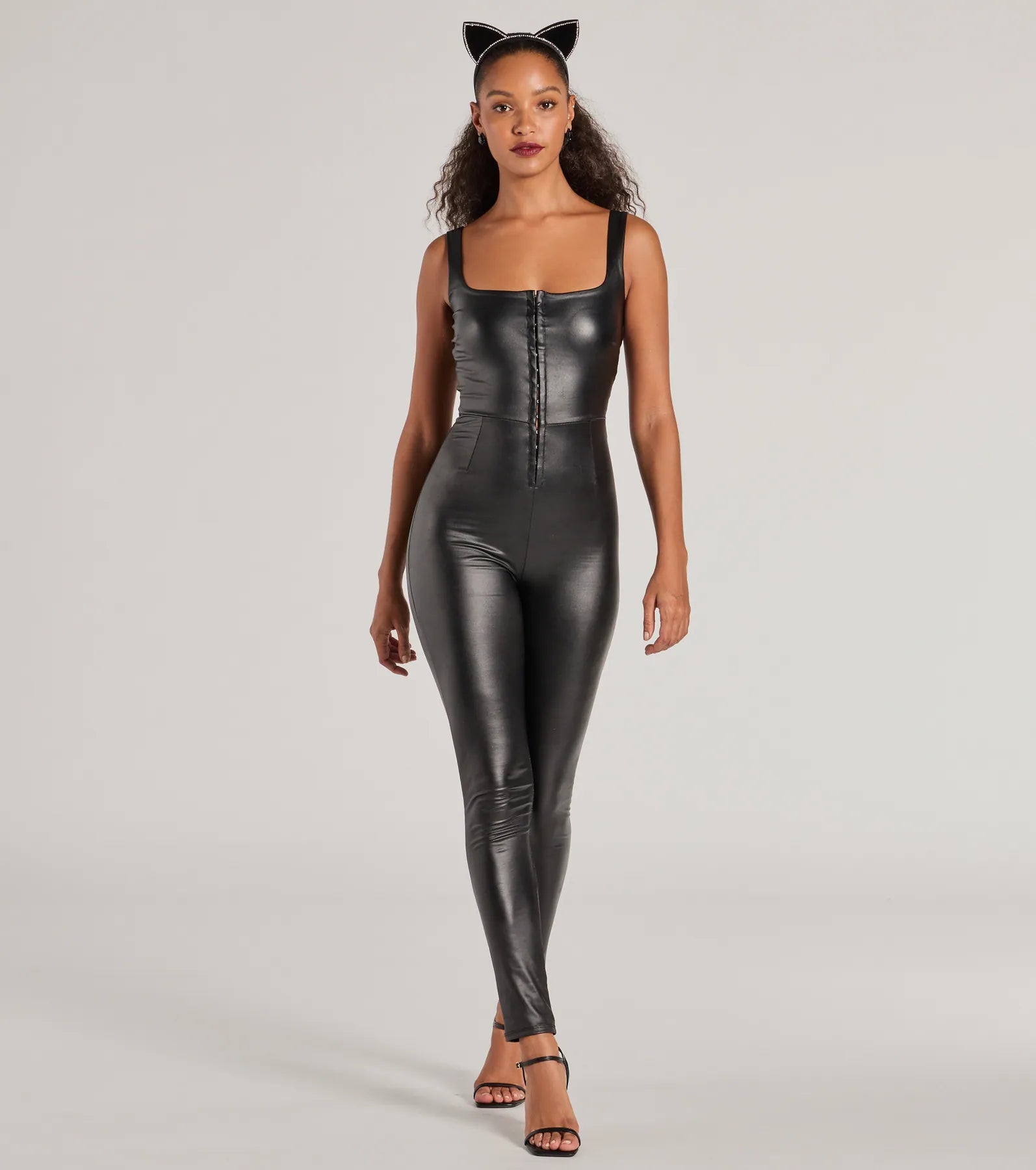 Ultimate Allure Faux Leather Catsuit - Sleek & Secure Fit