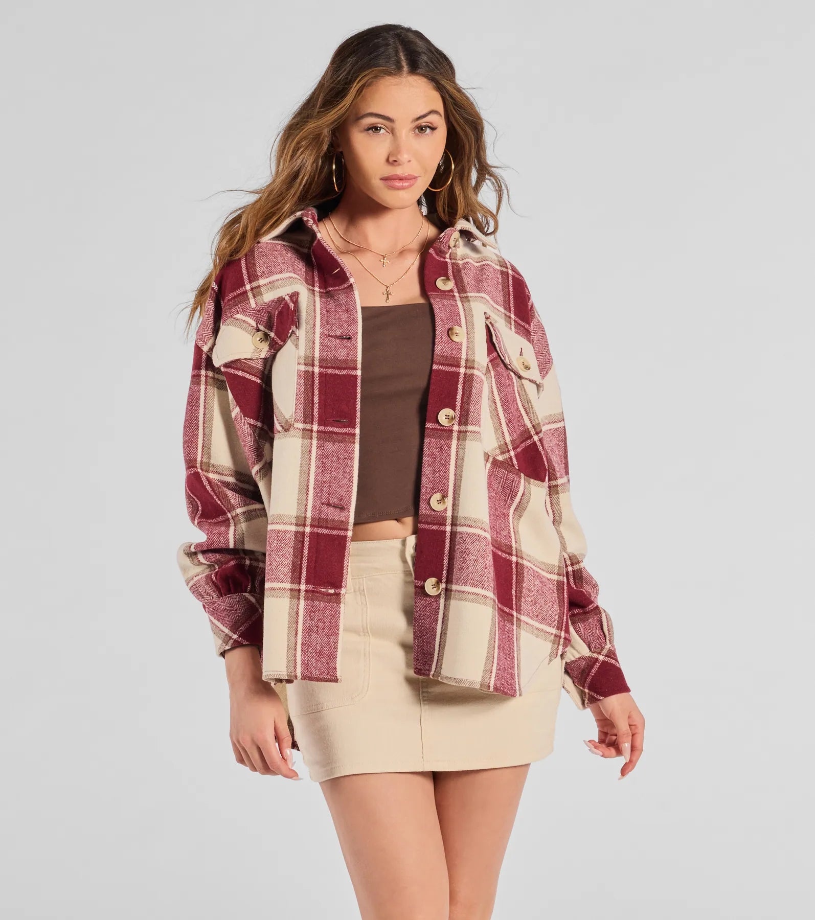 Ultimate Comfy Cozy Vibes Plaid Oversized Shacket