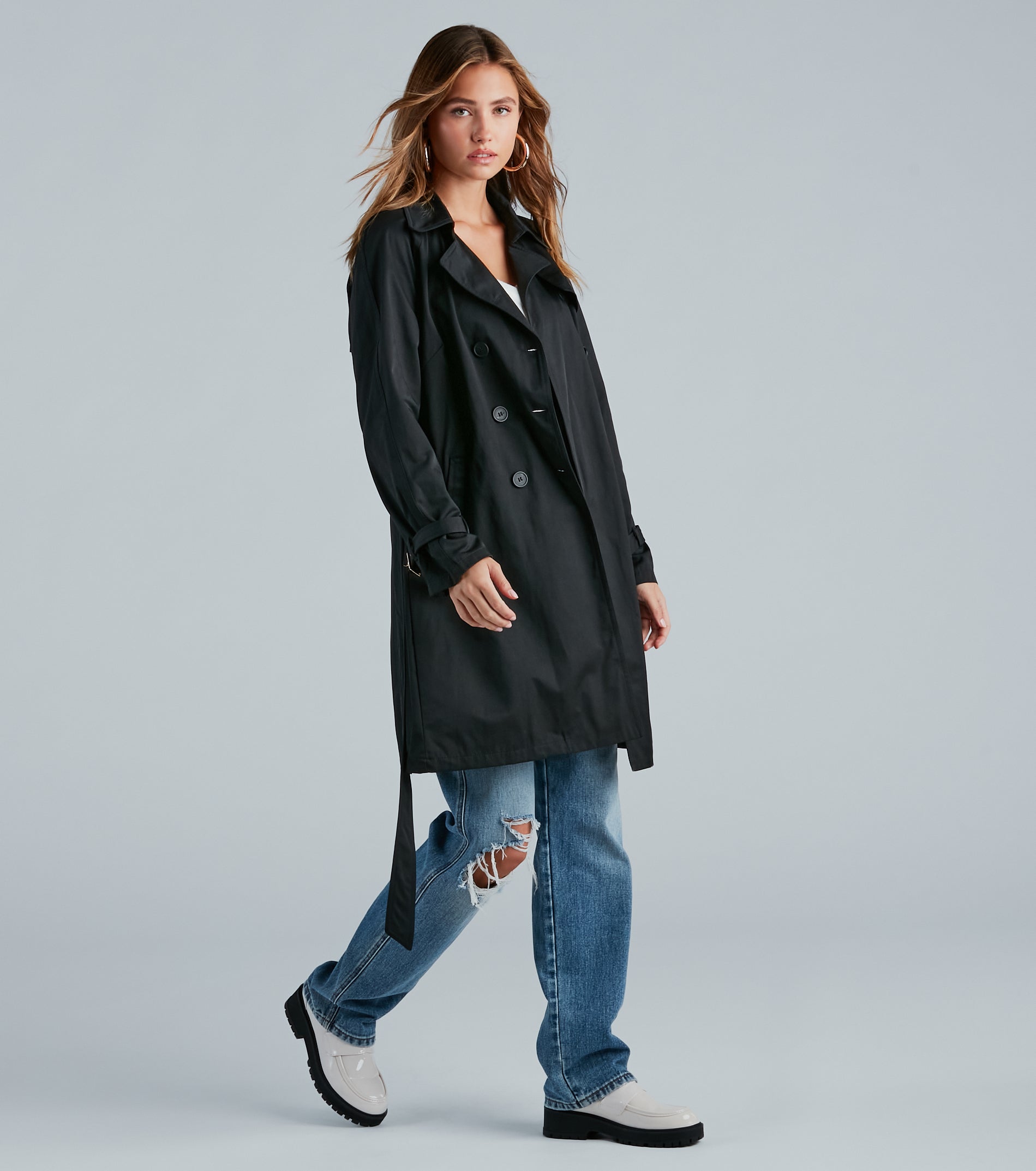 Ultimate Elegance Double-Breasted Trench Coat