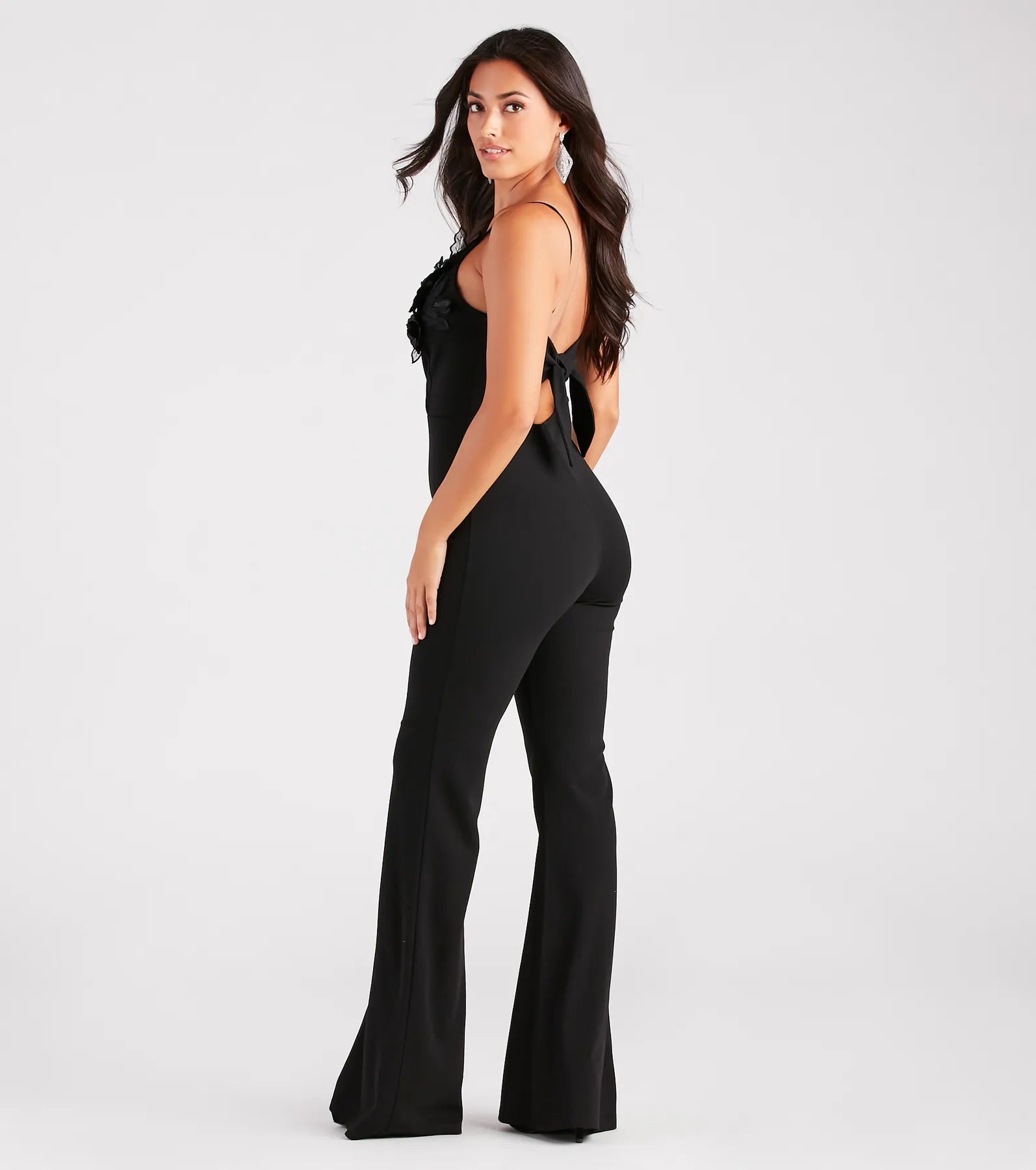 Premium Leading Lady Floral V-Neck Wide Leg Jumpsuit