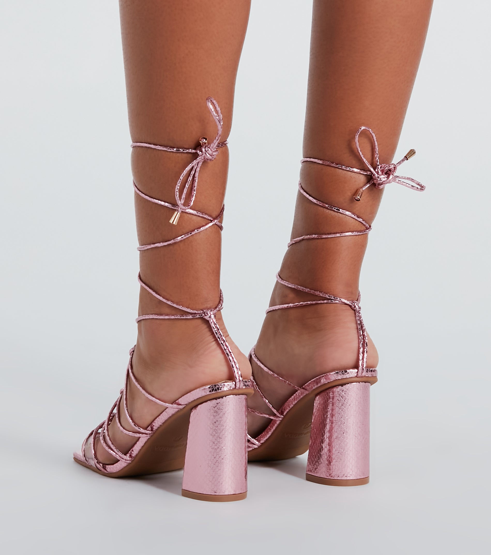 Ultimate Metallic Strappy Heels - Modern Caged Design