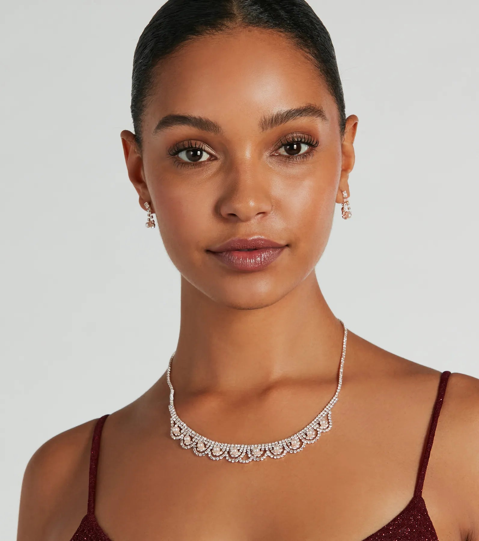 Ultimate Elegance Rhinestone Necklace & Earrings Set