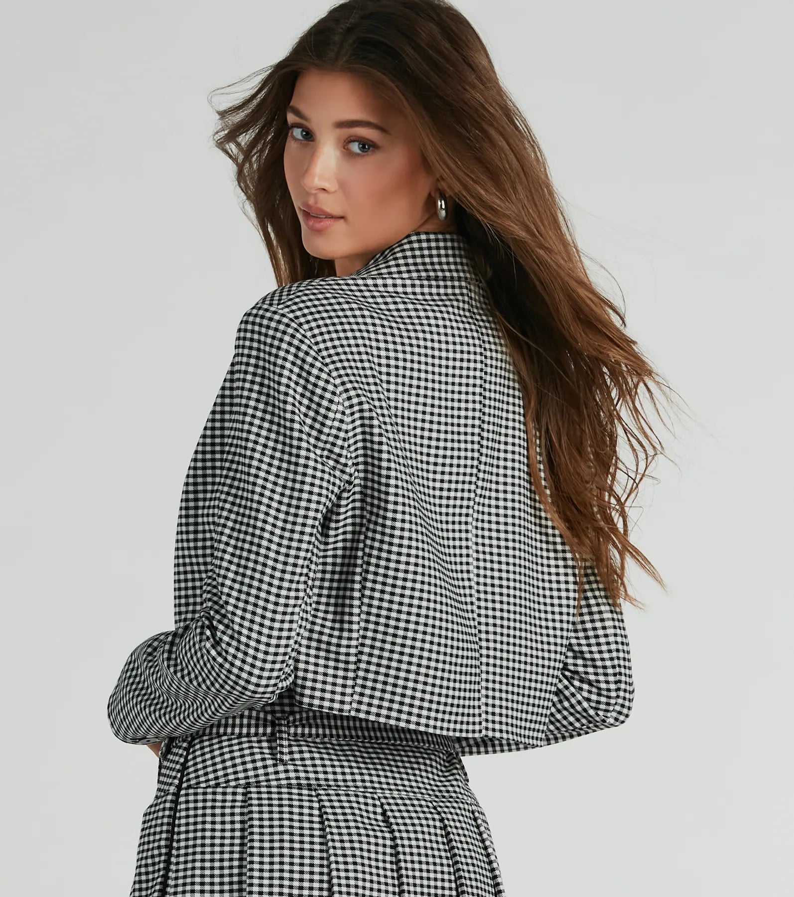 Ultimate Preppy Gingham Cropped Blazer