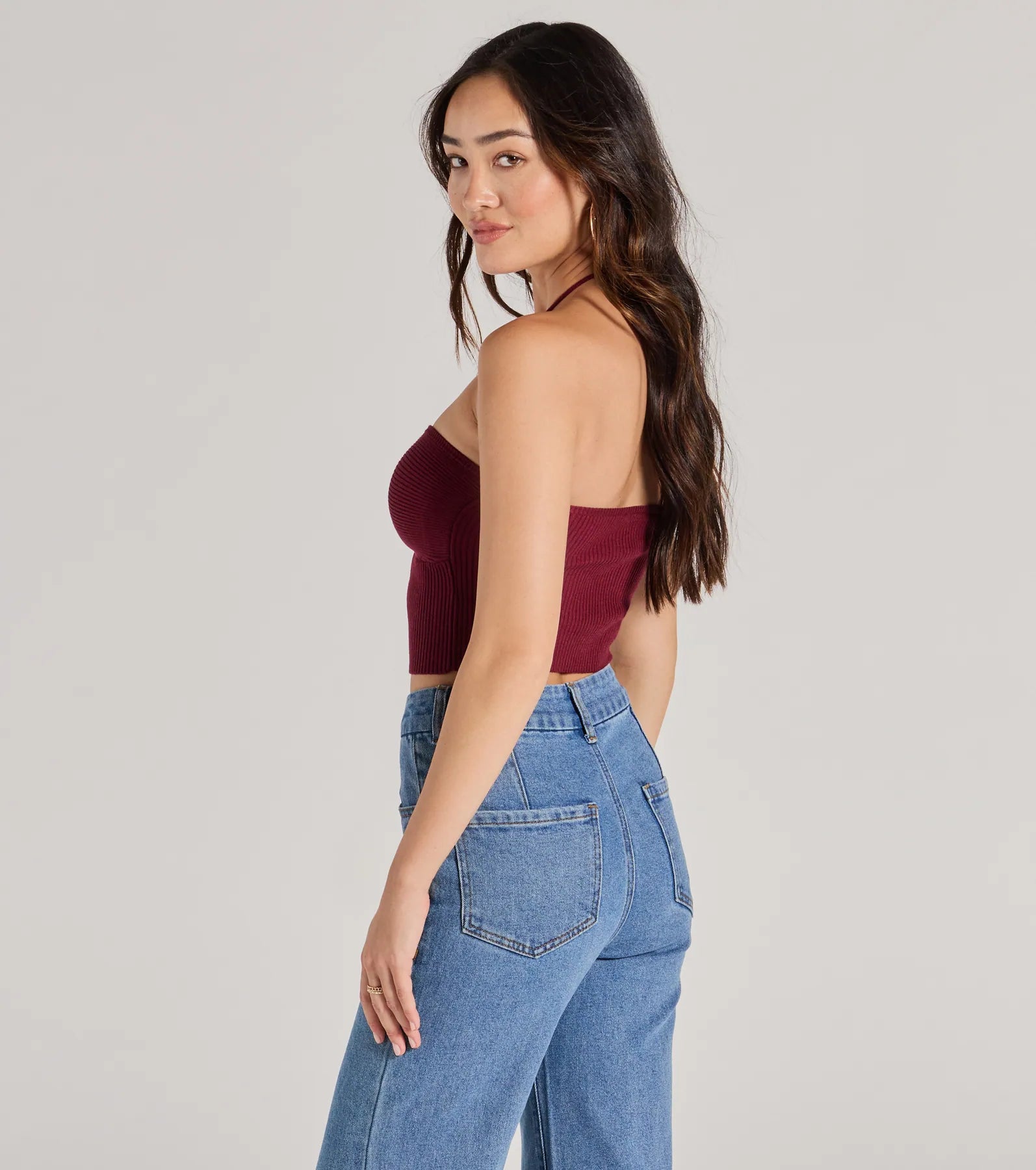 Ultimate Chic Halter Rib Knit Crop Top