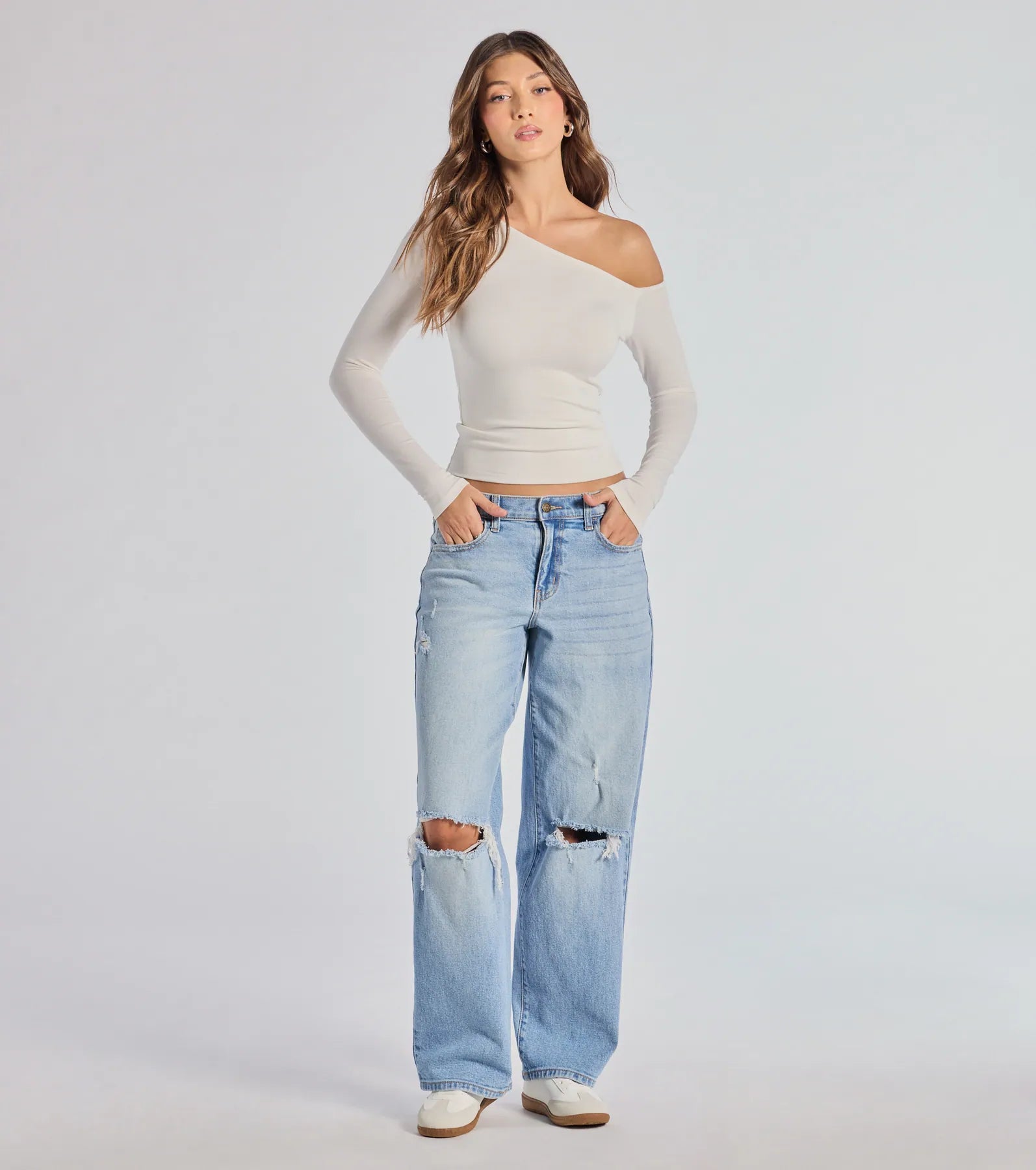 Ultimate Chic Asymmetrical Crop Top - Long Sleeve Style