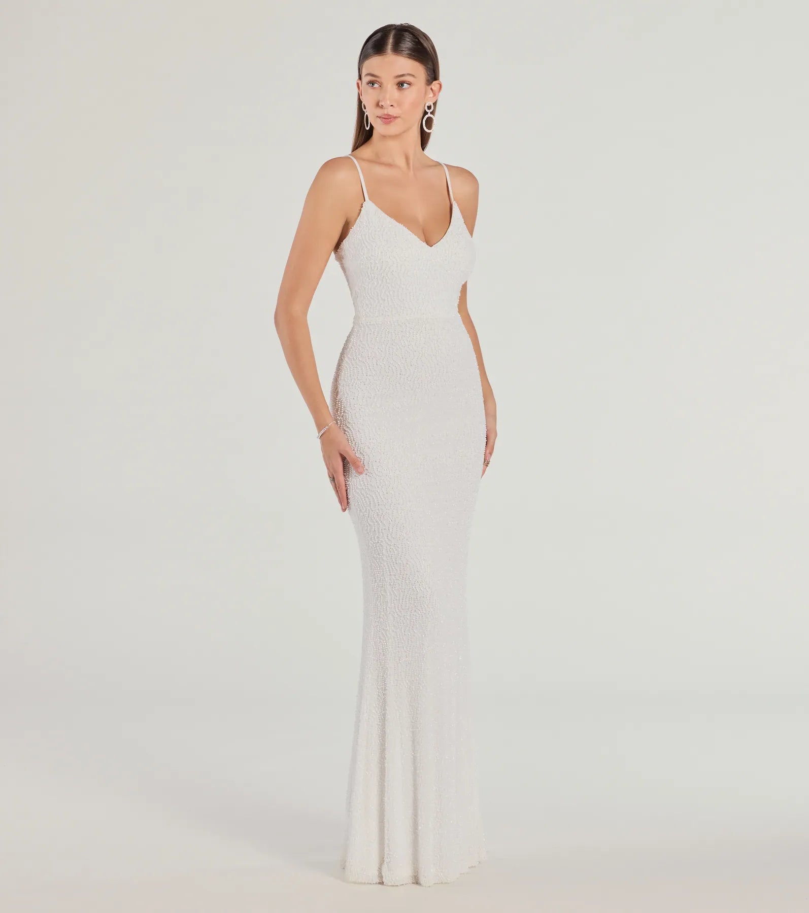 Premium Rani Beaded Mermaid Gown – Open Back & Strappy Elegance