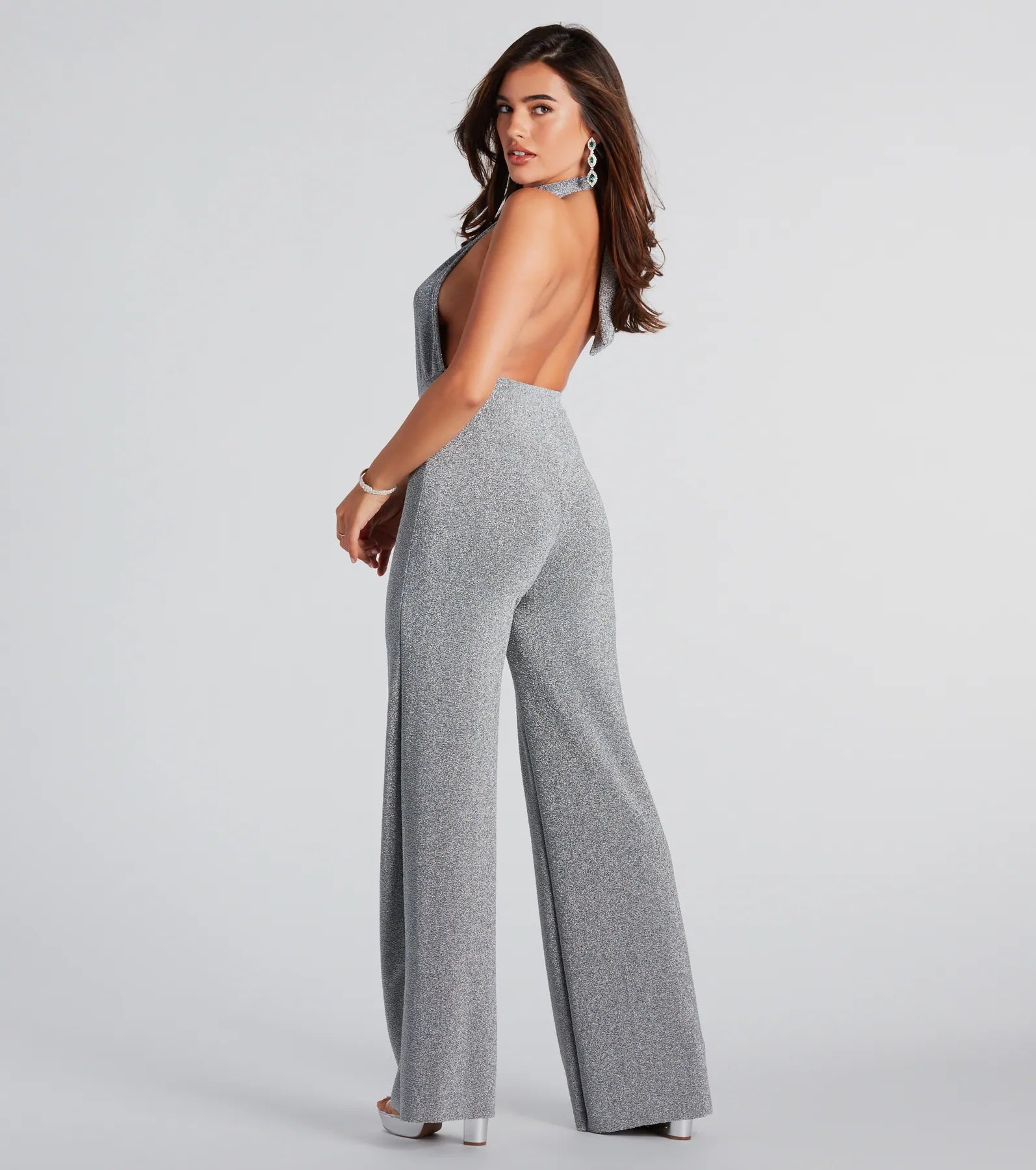 Ultimate Spark Of Glamour Halter Backless Jumpsuit