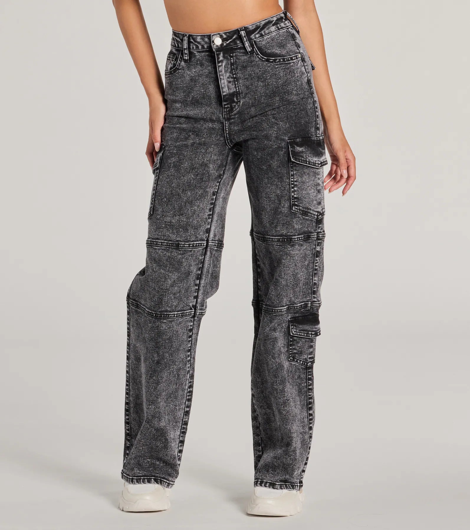 Ultimate Cool High-Rise Cargo Denim Jeans - Effortless Style