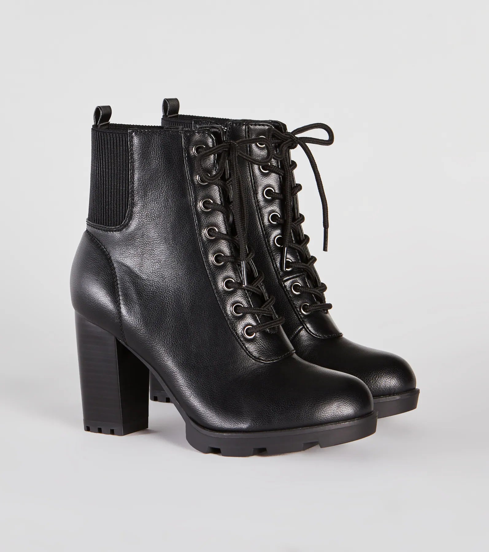 Ultimate Edgy Lace-Up Heeled Combat Booties