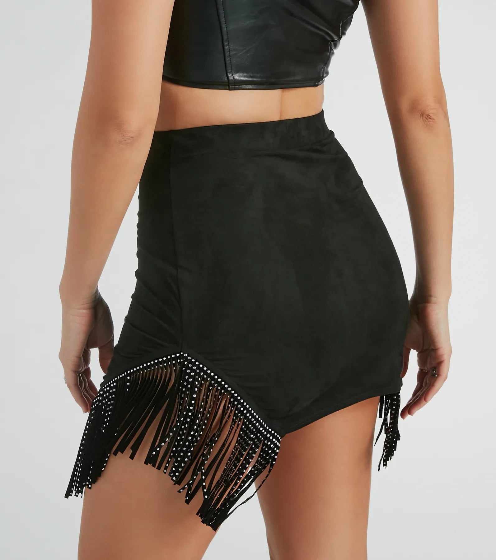 Ultimate Fringe Faux Suede Mini Skirt - Bring The Drama