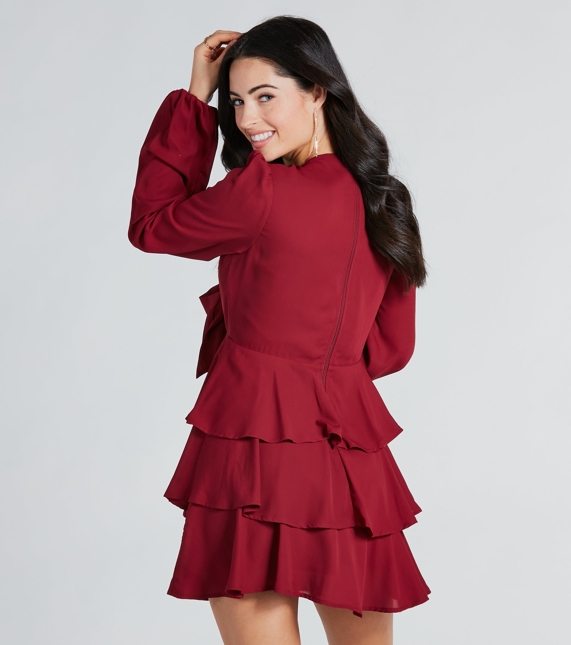 Ultimate Elegance Chiffon Ruffle Skater Dress