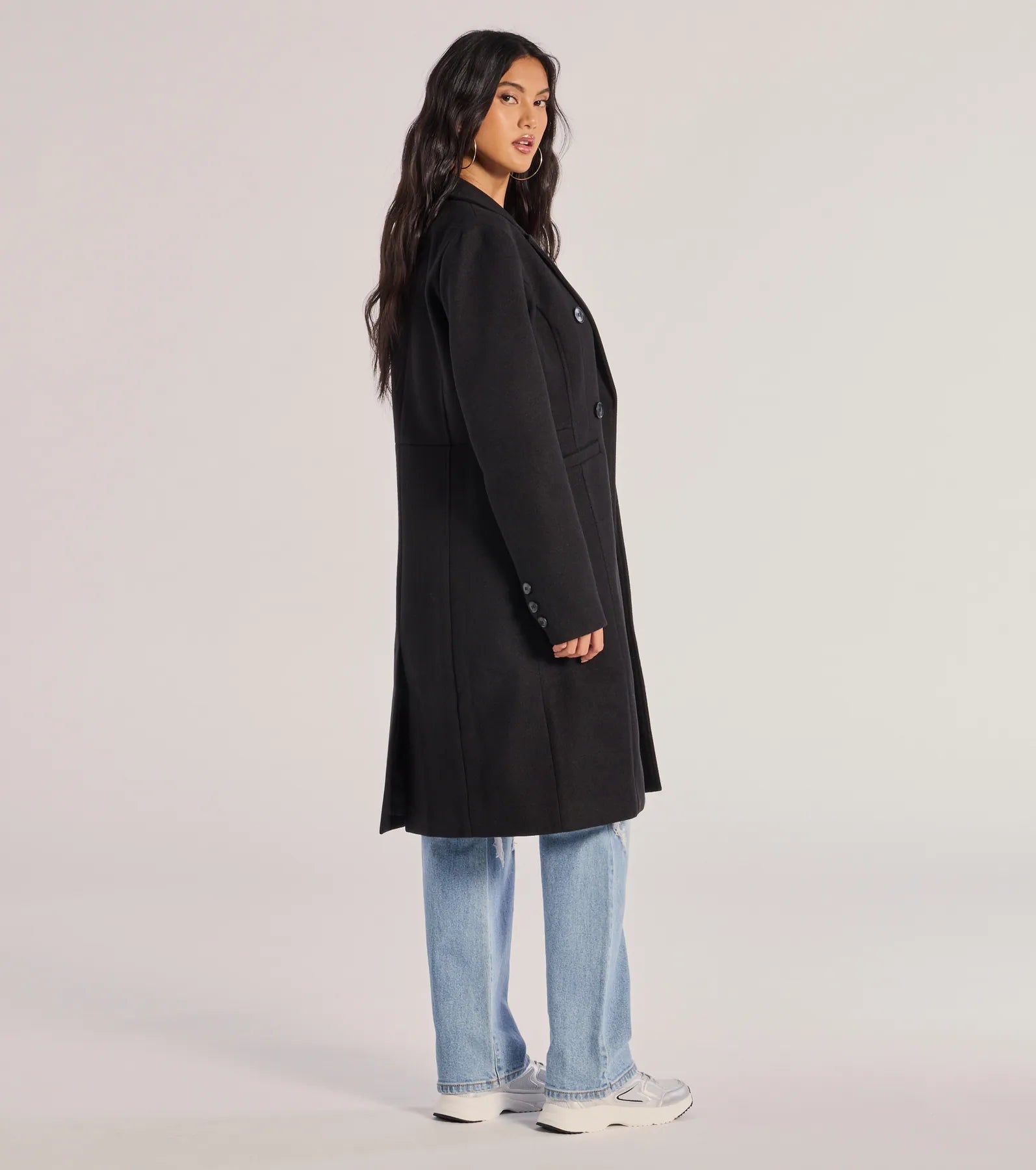 Premium Double-Breasted Faux Wool Trench Coat - Ultimate Sophistication