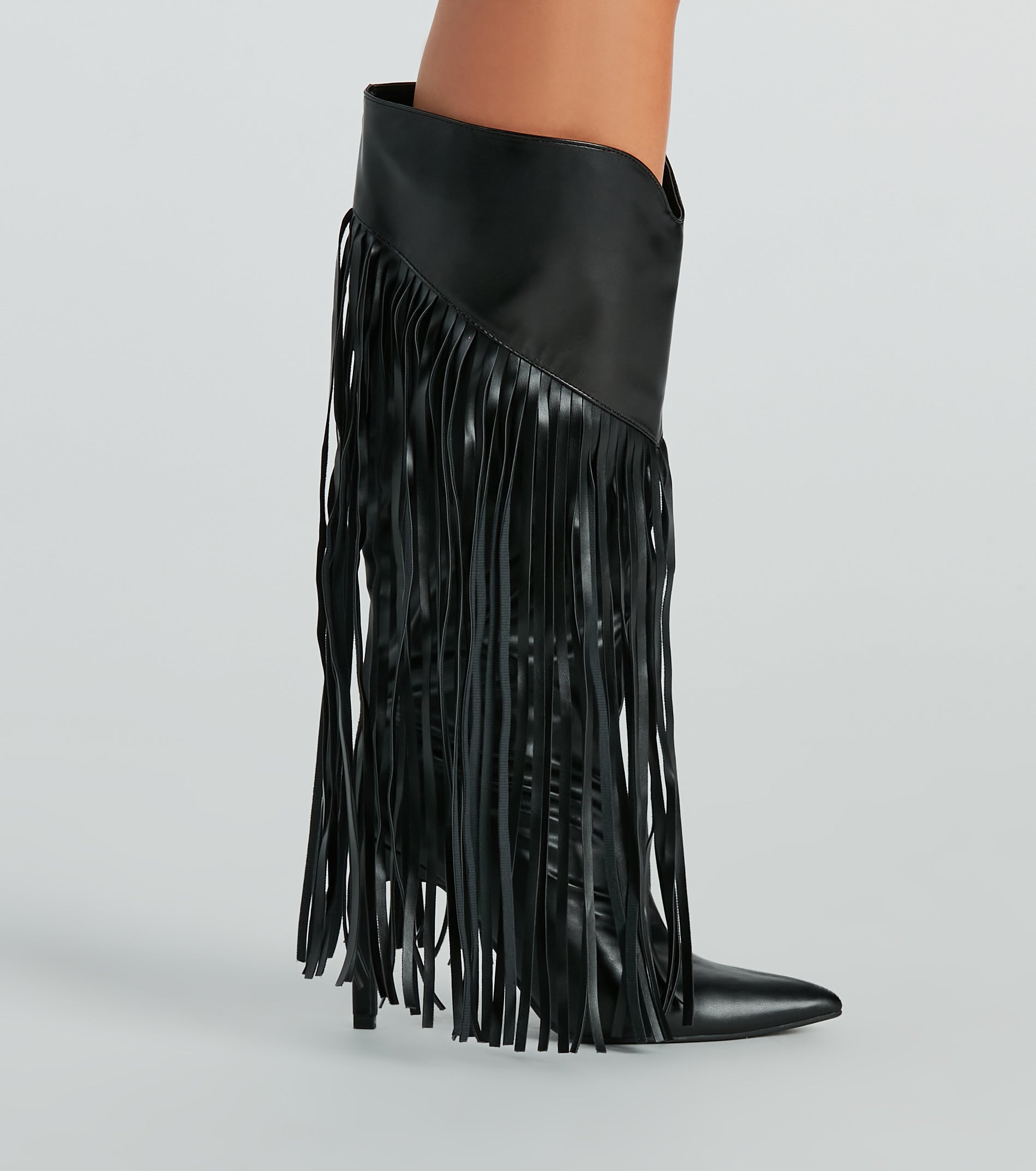 Ultimate Faux Leather Metallic Fringe Boots - Shake & Shine